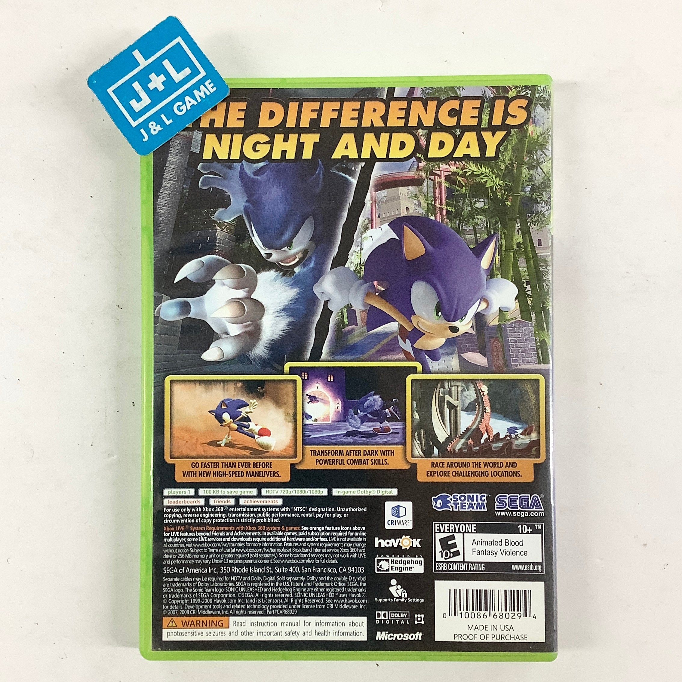 Sonic Unleashed - Xbox 360 [Pre-Owned] Video Games Sega