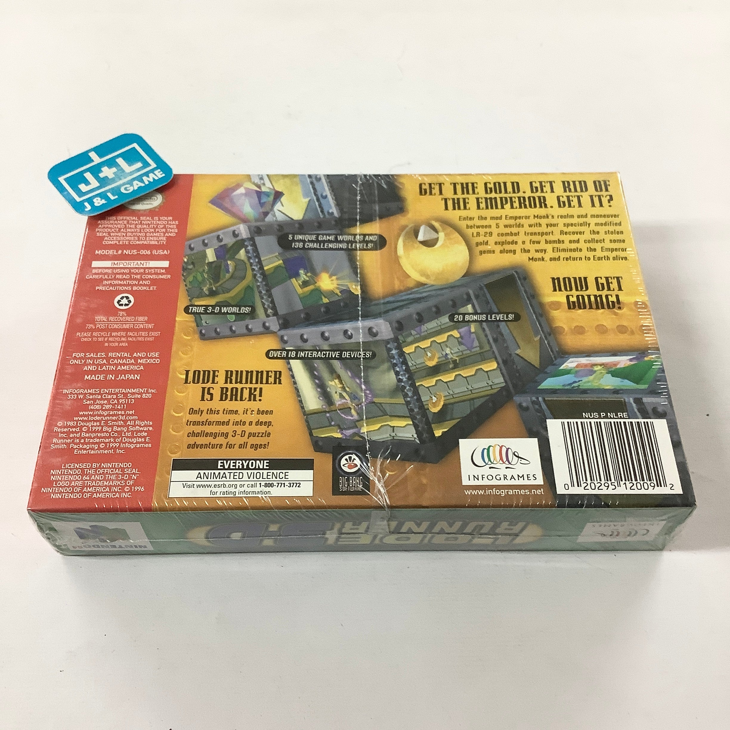 Lode Runner 3-D - (N64) Nintendo 64 Video Games Infogrames   