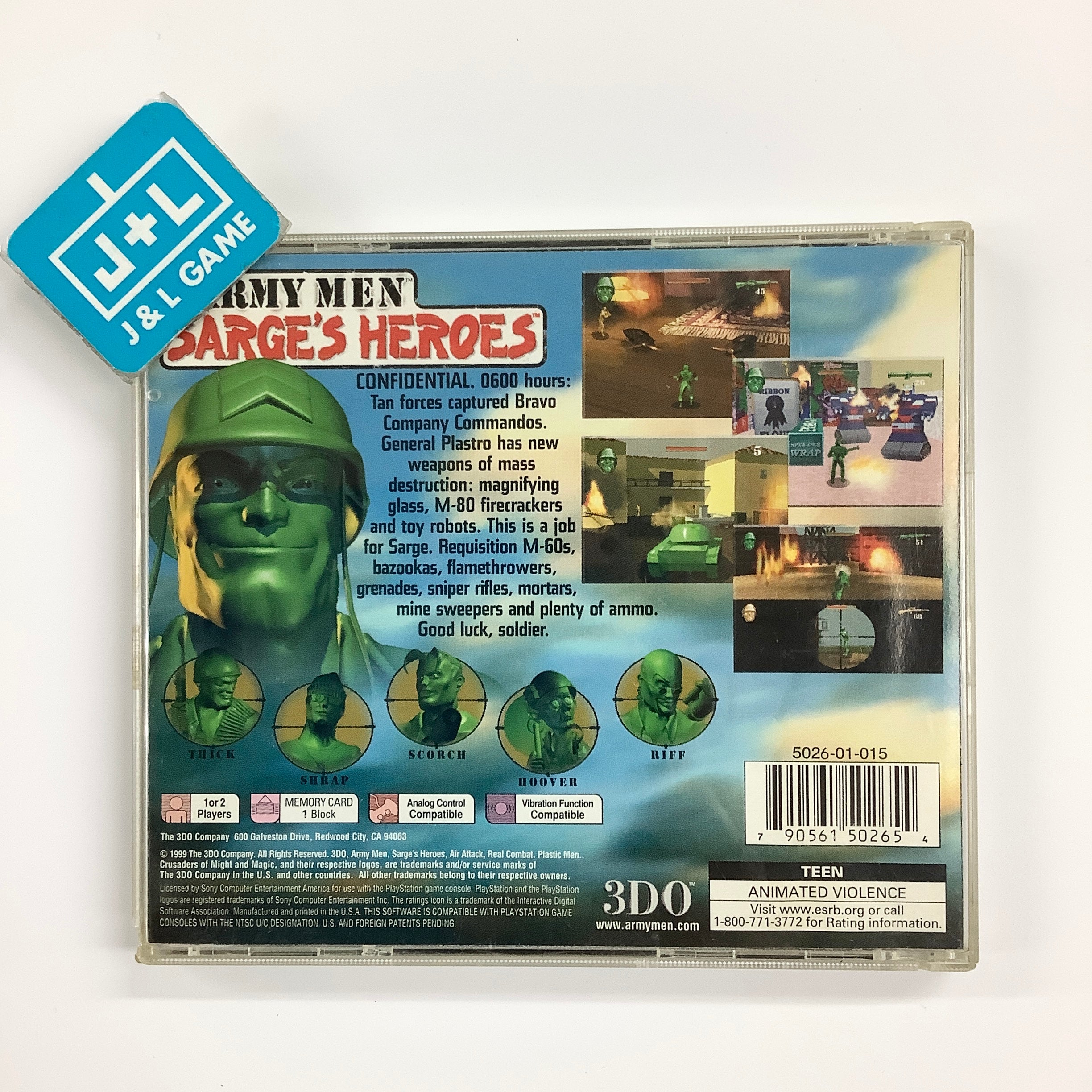 Army Men: Sarge's Heroes - (PS1) PlayStation 1 [Pre-Owned] Video Games 3DO