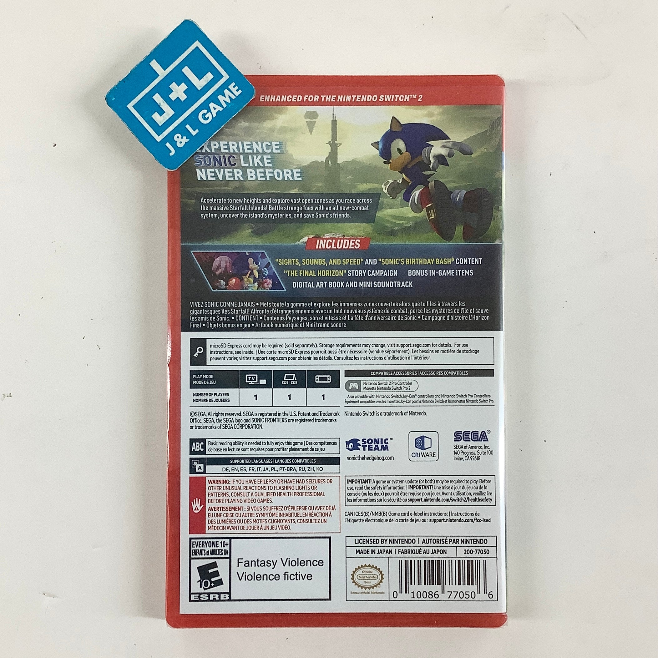 Sonic Frontiers: Definitive Edition - (NS2) Nintendo Switch 2