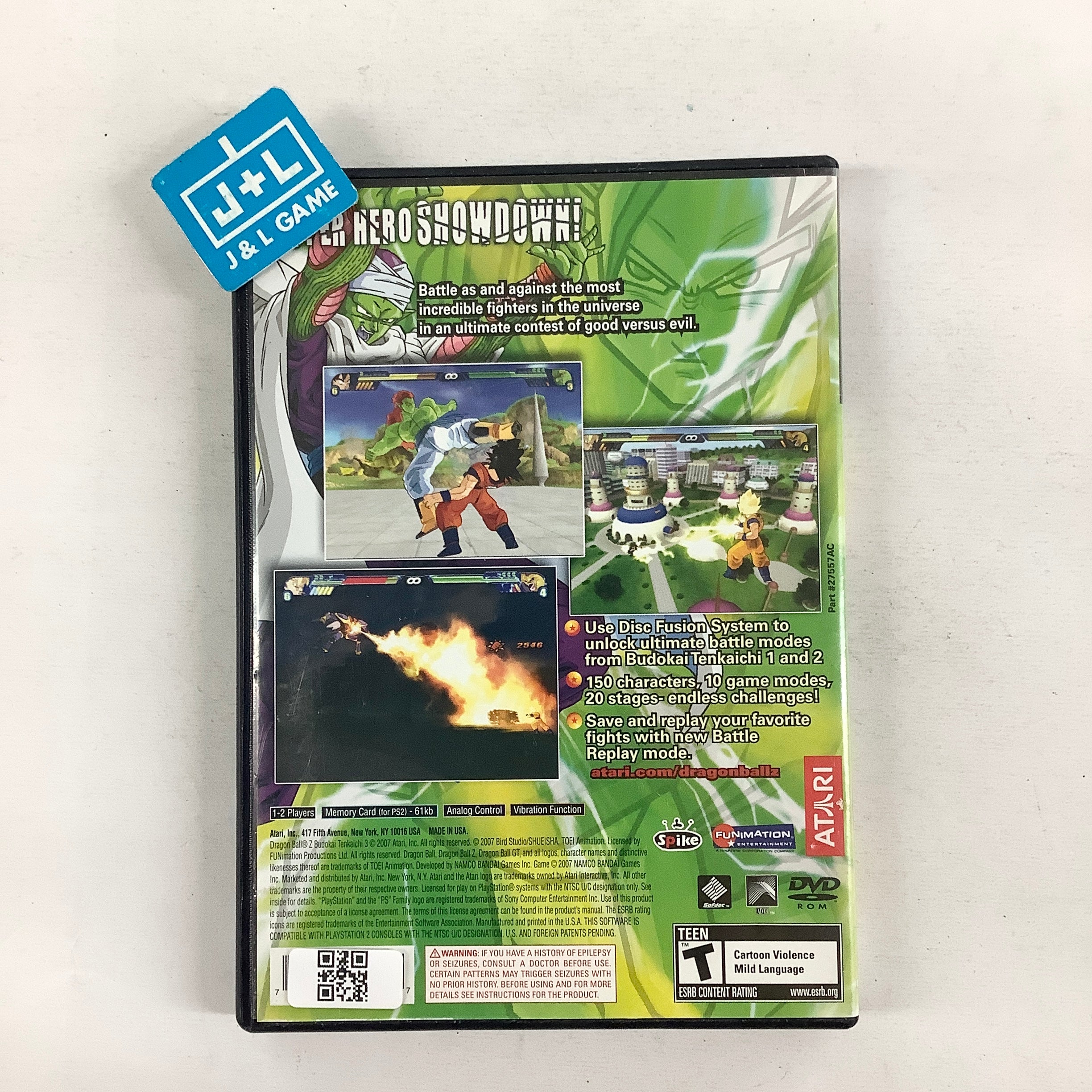 Dragon Ball Z: Budokai Tenkaichi 3 (Canadian Cover) - (PS2) Playstation 2 [Pre-Owned] Video Games Atari Inc.