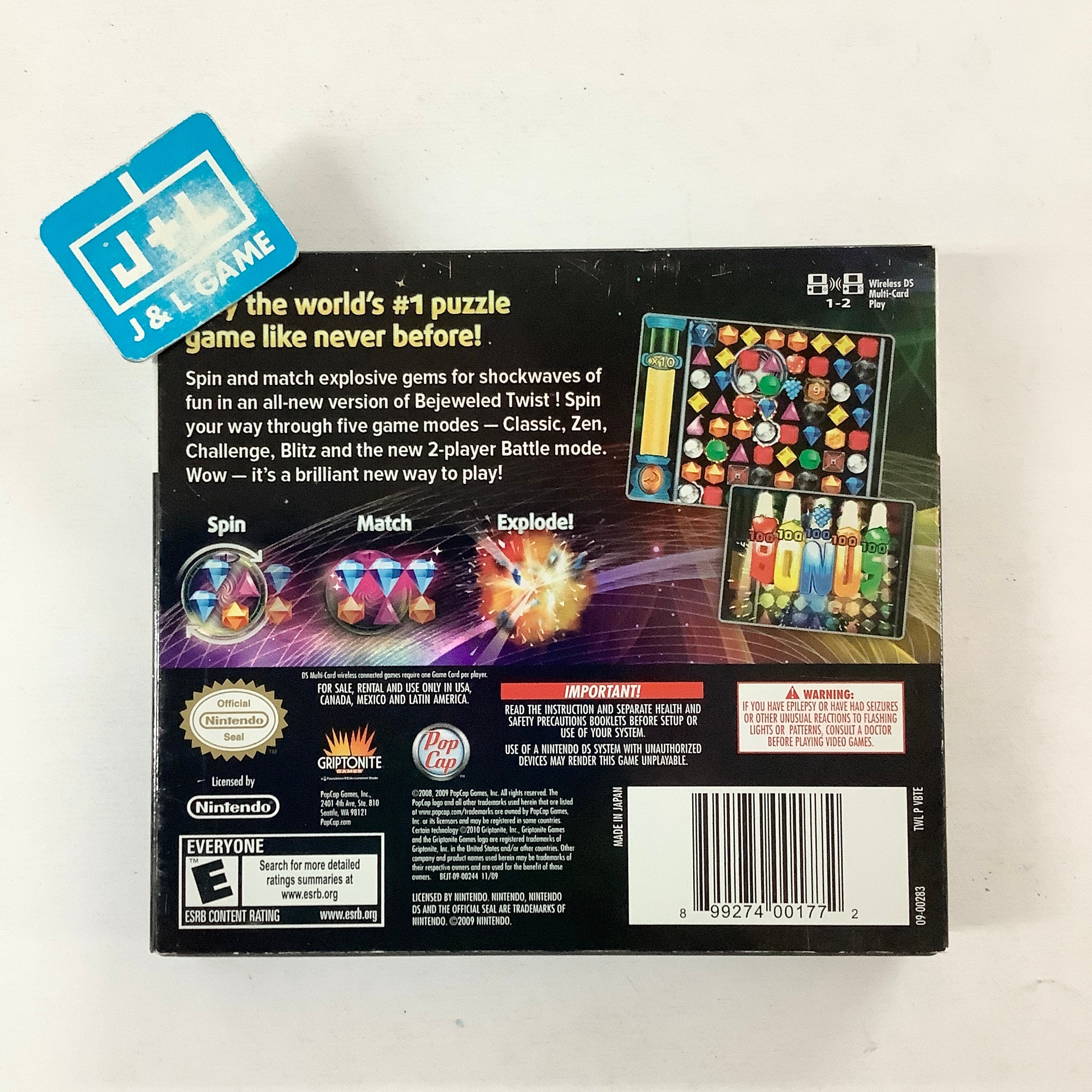 Bejeweled Twist -  (NDS) Nintendo DS [Pre-Owned] Video Games Pop Cap - PC Games   