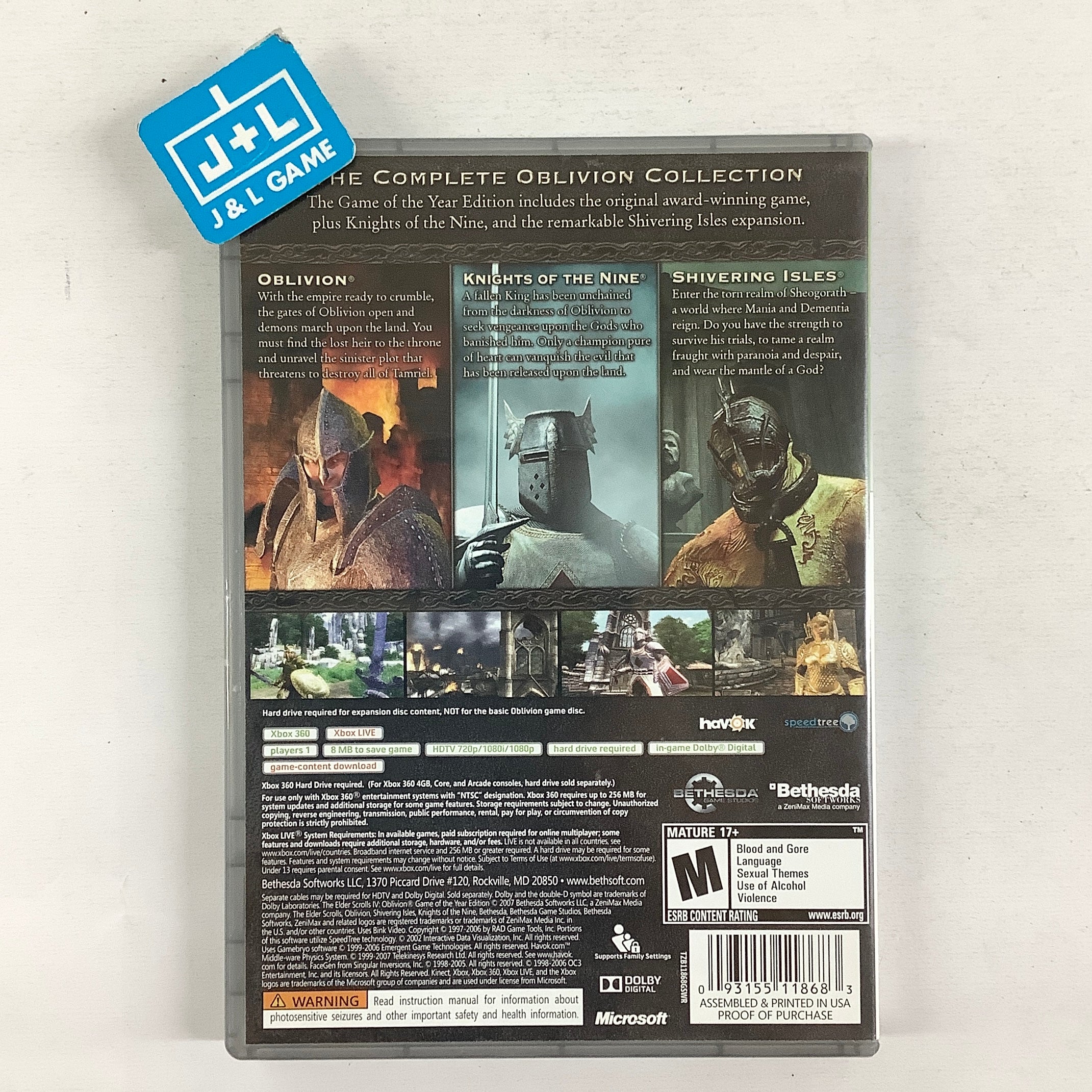 The Elder Scrolls IV: Oblivion - Game of the Year Edition (Platinum Hits) - Xbox 360 [Pre-Owned] Video Games 2K Games
