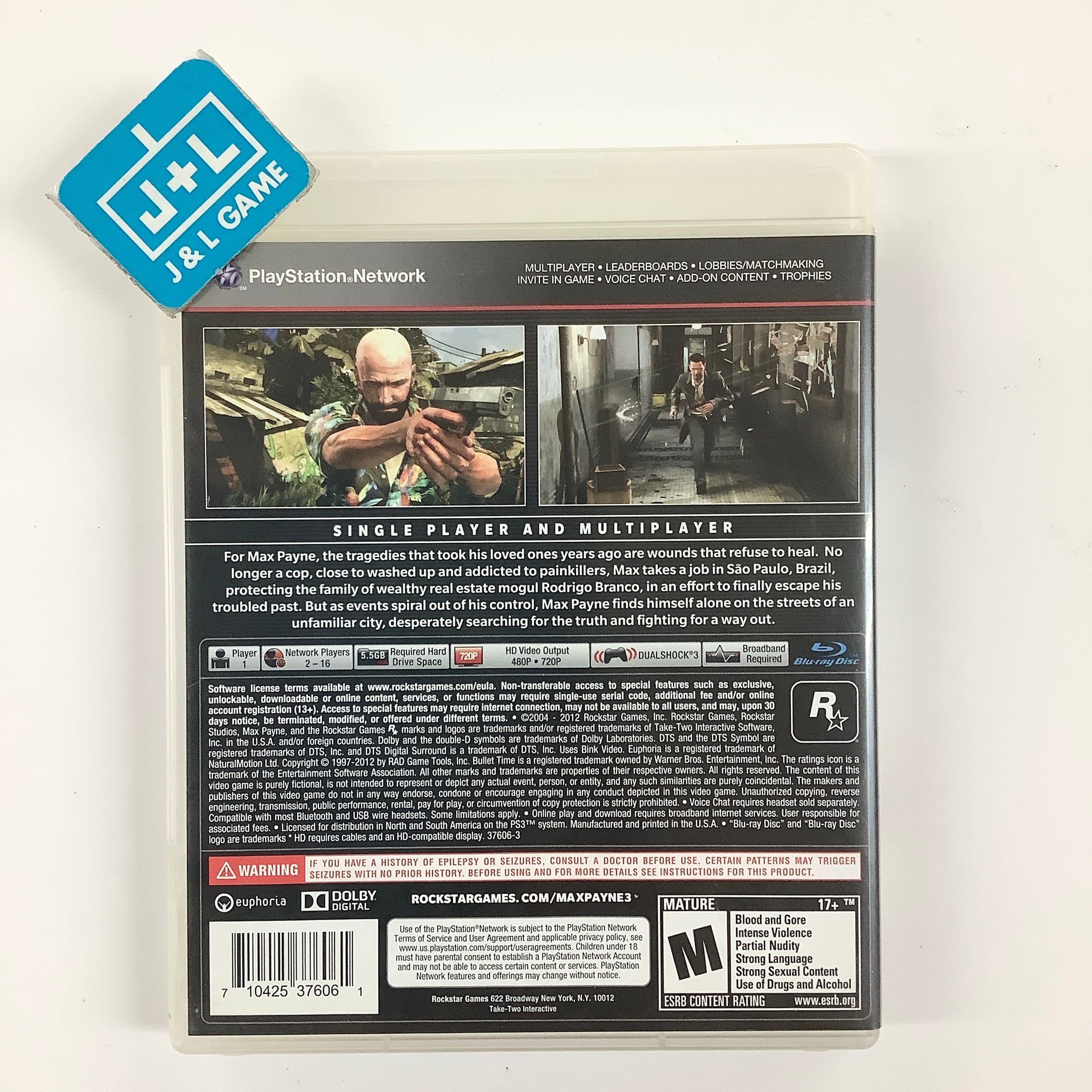 Max Payne 3 - (PS3) PlayStation 3 [Pre-Owned]