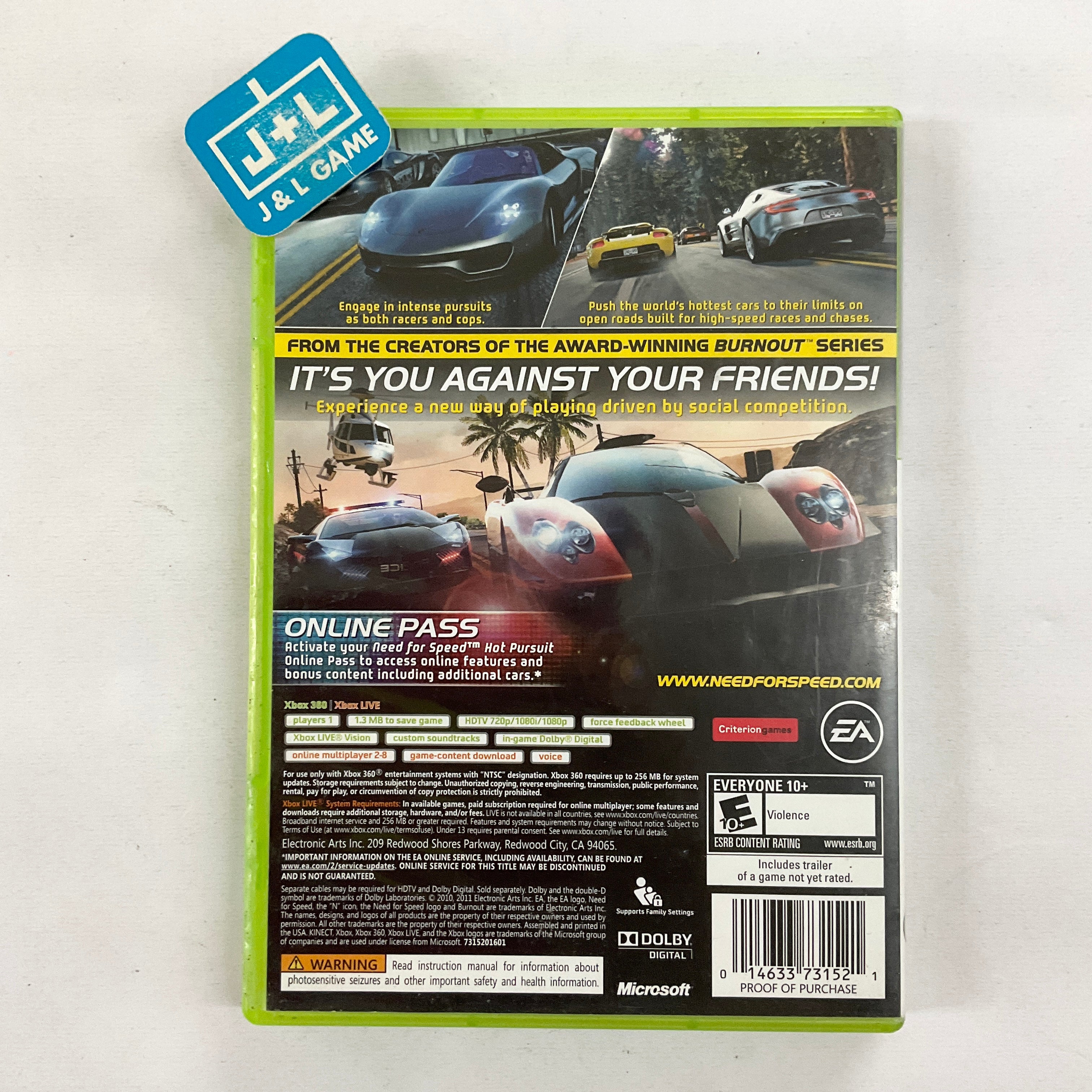 Need for Speed: Hot Pursuit - Xbox 360 [Pre-Owned] Video Games Electronic Arts   