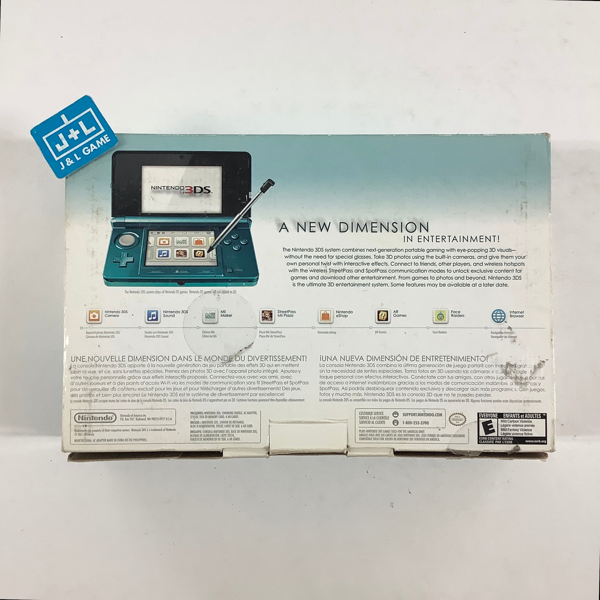 Nintendo 3DS Console (Aqua Blue) - Nintendo 3DS [Pre-Owned] Consoles Nintendo