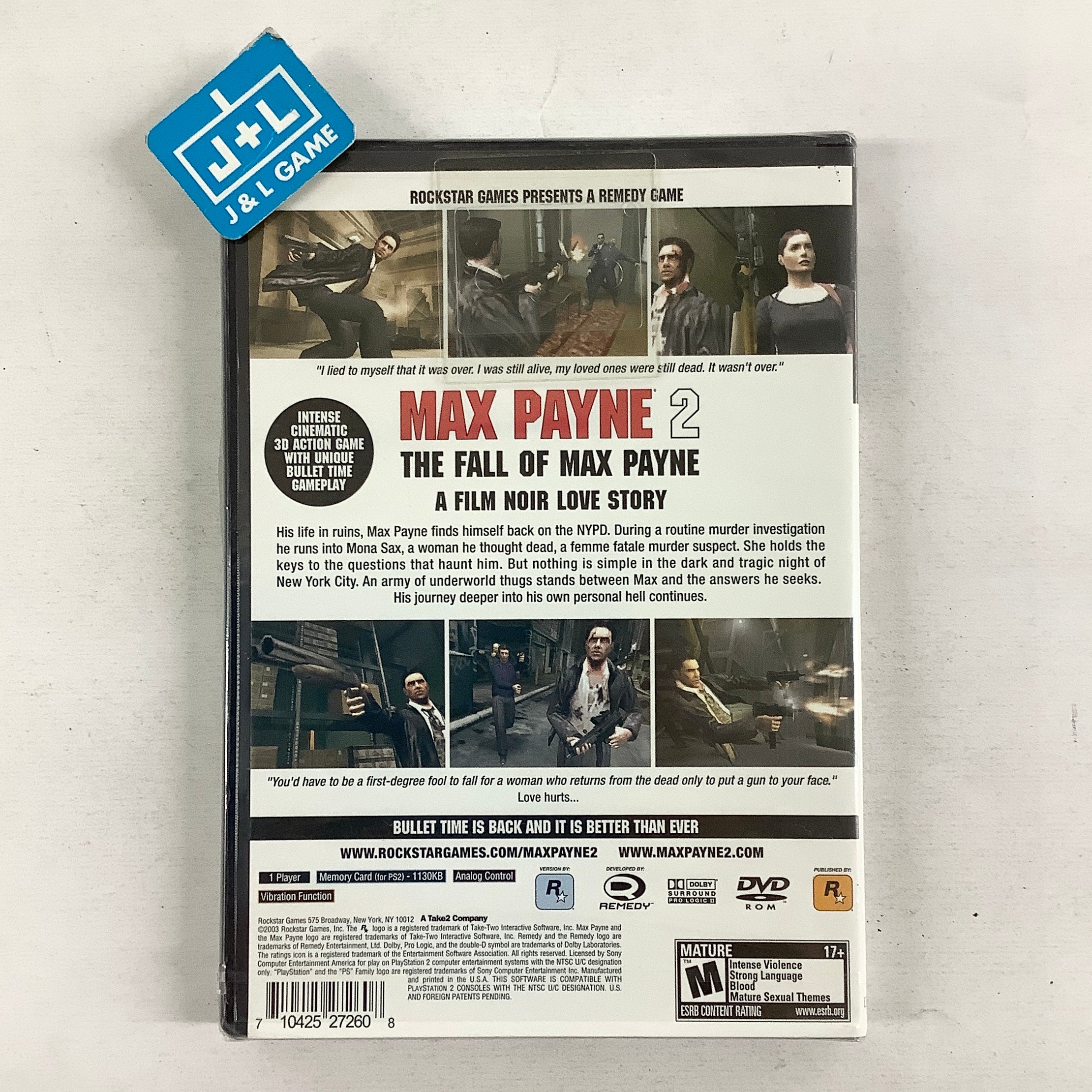 Max Payne 2 The Fall of Max Payne - (PS2) PlayStation 2 Video Games Rockstar Games