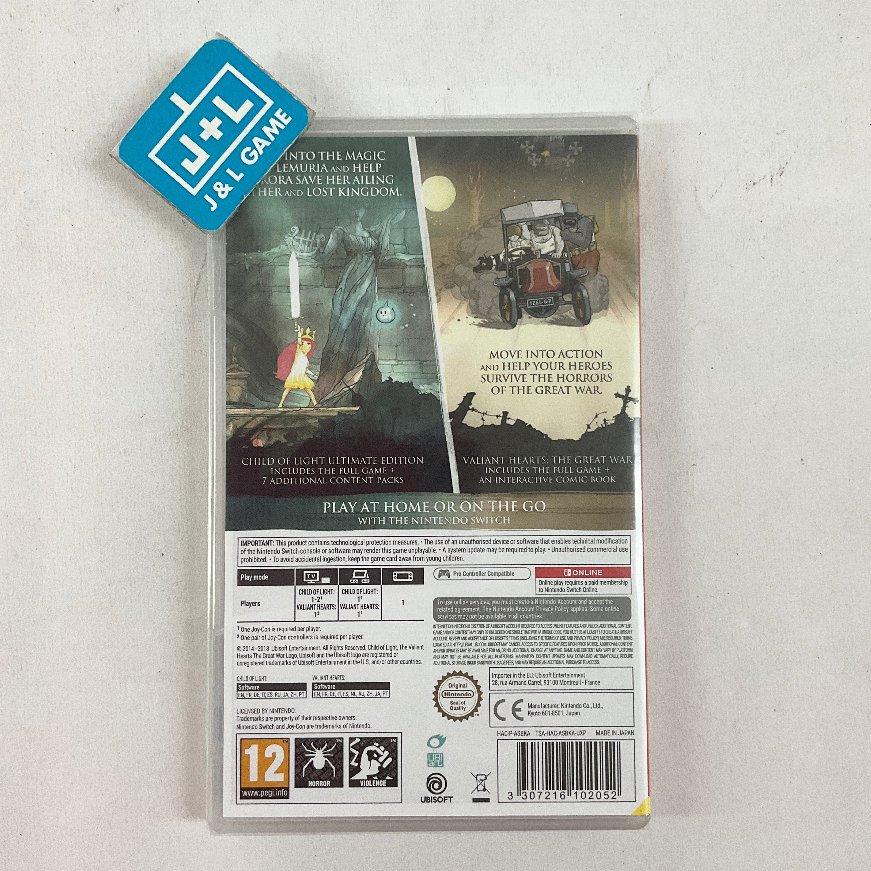 Child of Light Ultimate Edition + Valiant Hearts: The Great War - (NSW) Nintendo Switch (European Import) Video Games Ubisoft