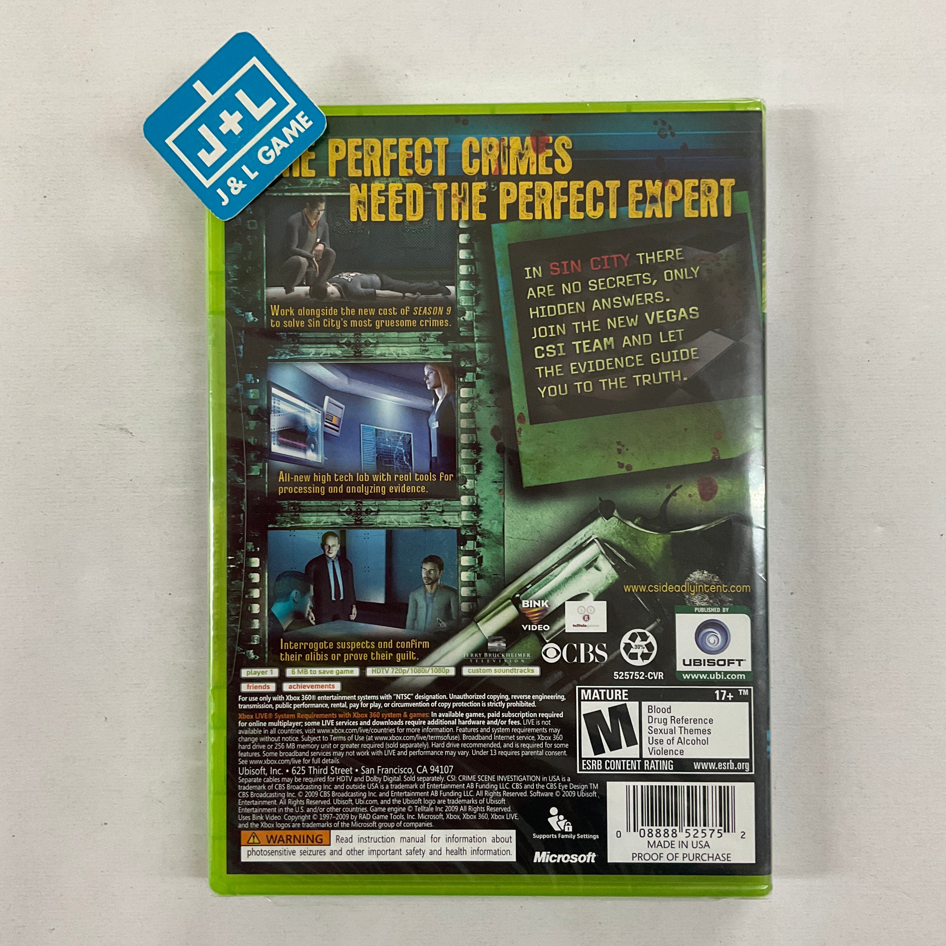 CSI: Crime Scene Investigation: Deadly Intent - Xbox 360 Video Games Ubisoft   