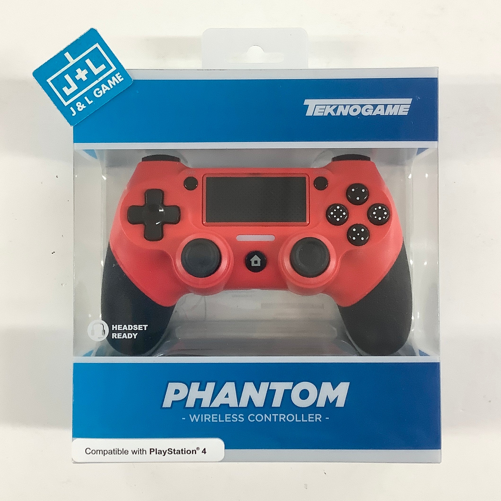 TeknoGame Phantom Wireless Controller (Red) - (PS4) Playstation 4 Accessories TeknoGame