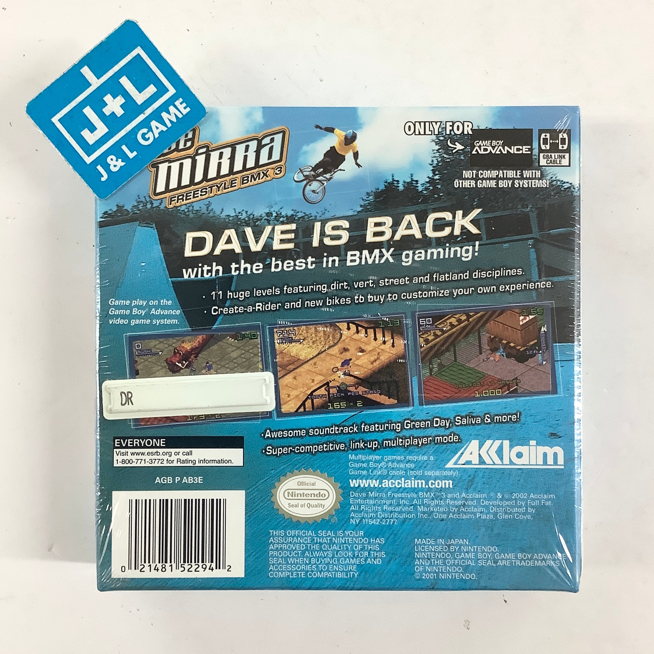 Dave Mirra Freestyle BMX 3 - (GBA) Game Boy Advance Video Games Acclaim