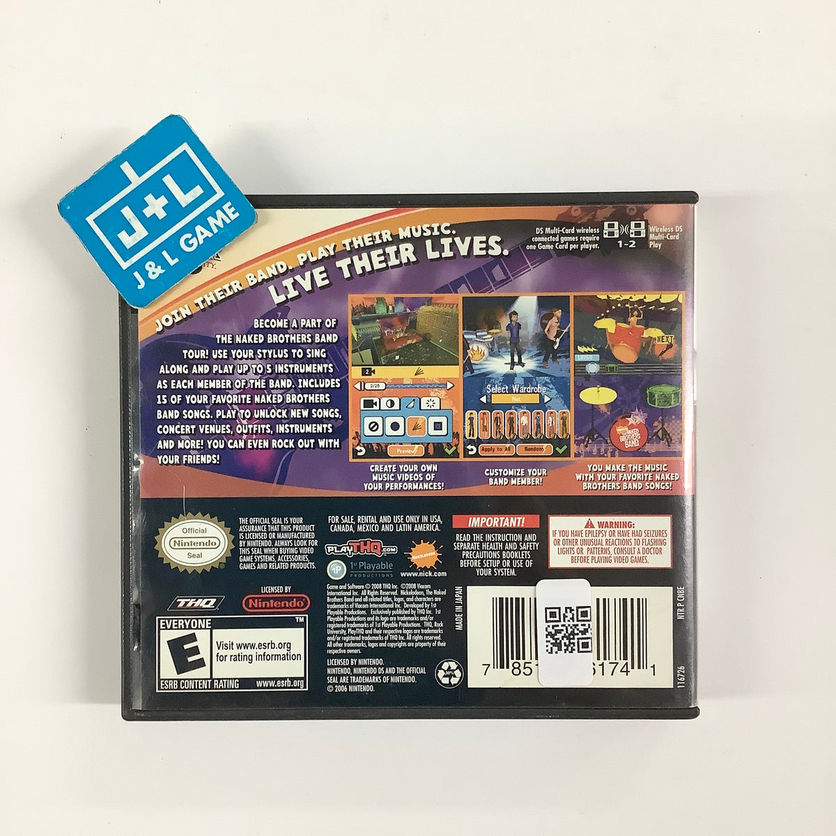 The Naked Brothers Band: The Video Game - (NDS) Nintendo DS [Pre-Owned] Video Games THQ