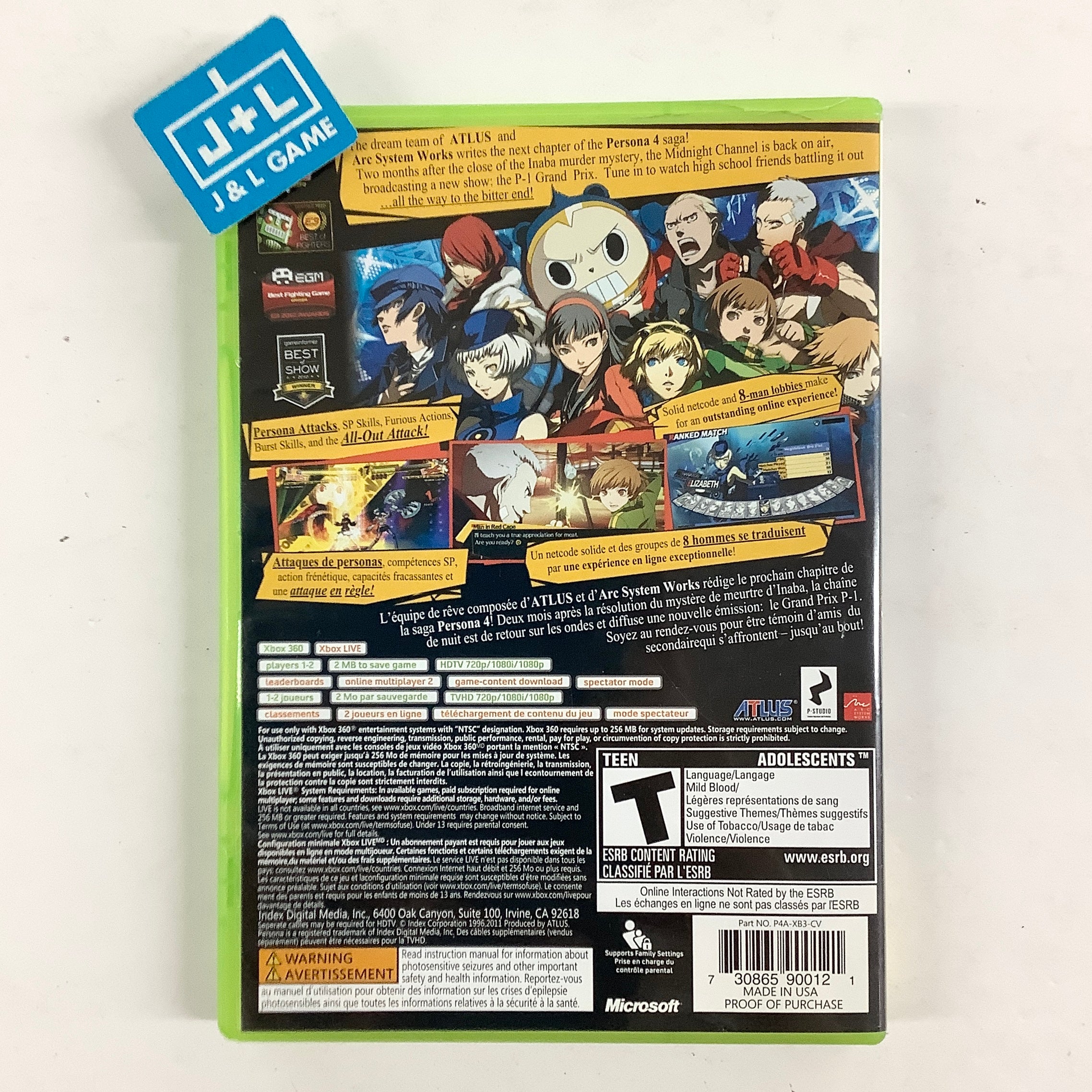 Persona 4 Arena - Xbox 360 [Pre-Owned] Video Games Atlus