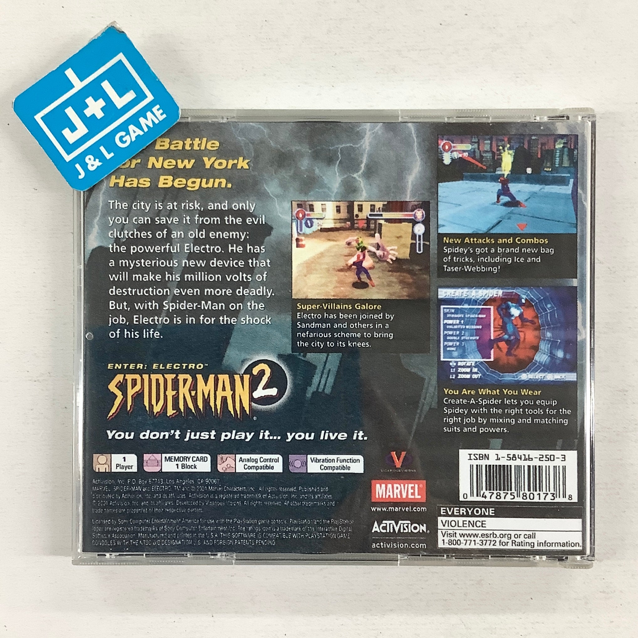 Spider-Man 2 La Revanche d'Electro Playstation 1 COMPLET PAL FR CIB Spider-Man 2 La Revanche d'Electro Playstation 1 COMPLET PAL FR CIB