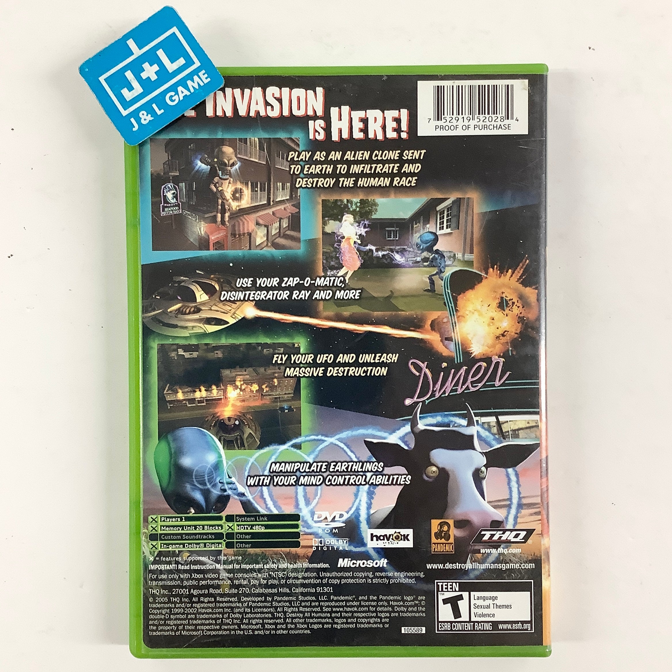 Destroy All Humans! - (XB) Xbox [Pre-Owned] Video Games THQ