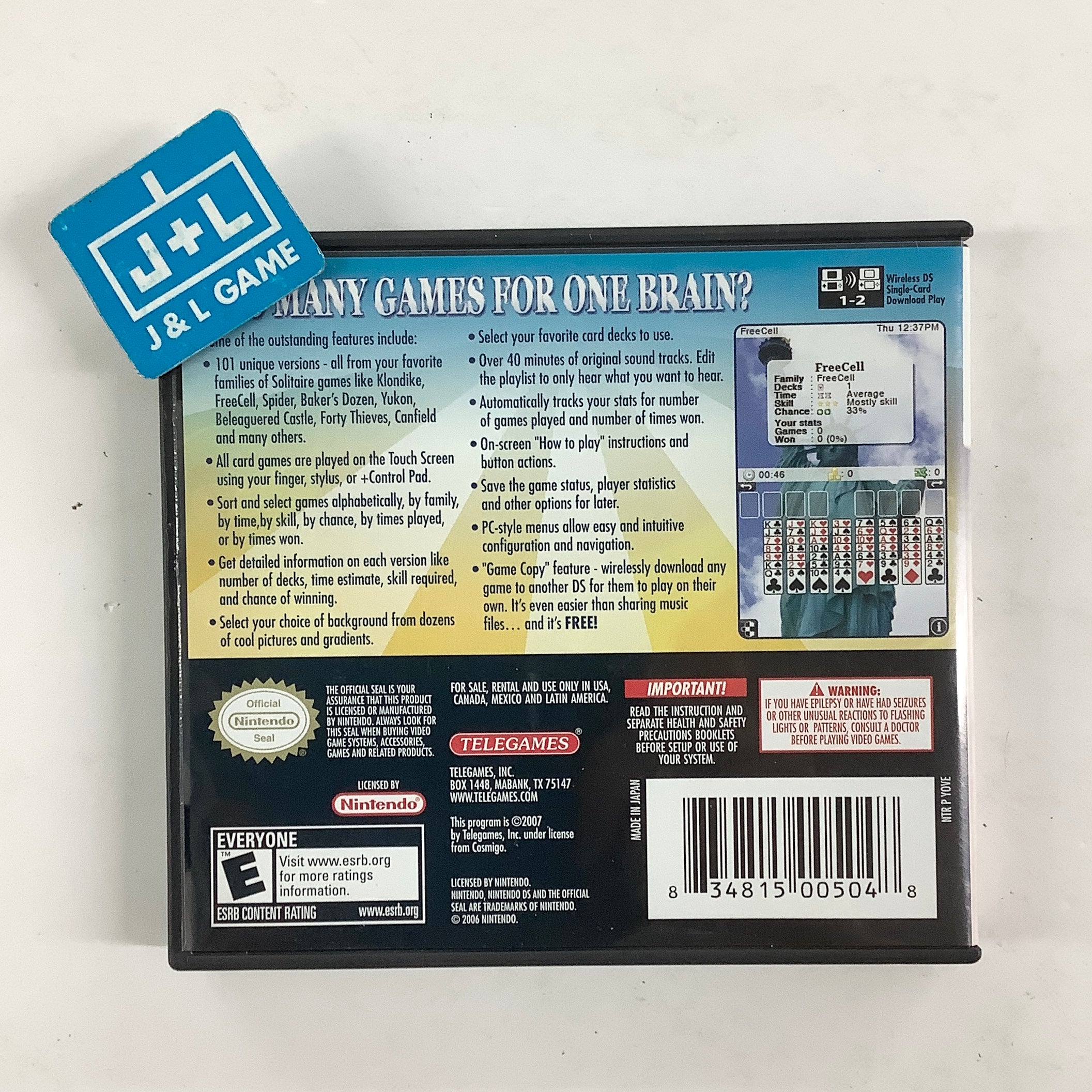 Solitaire Overload - (NDS) Nintendo DS [Pre-Owned] Video Games Telegames