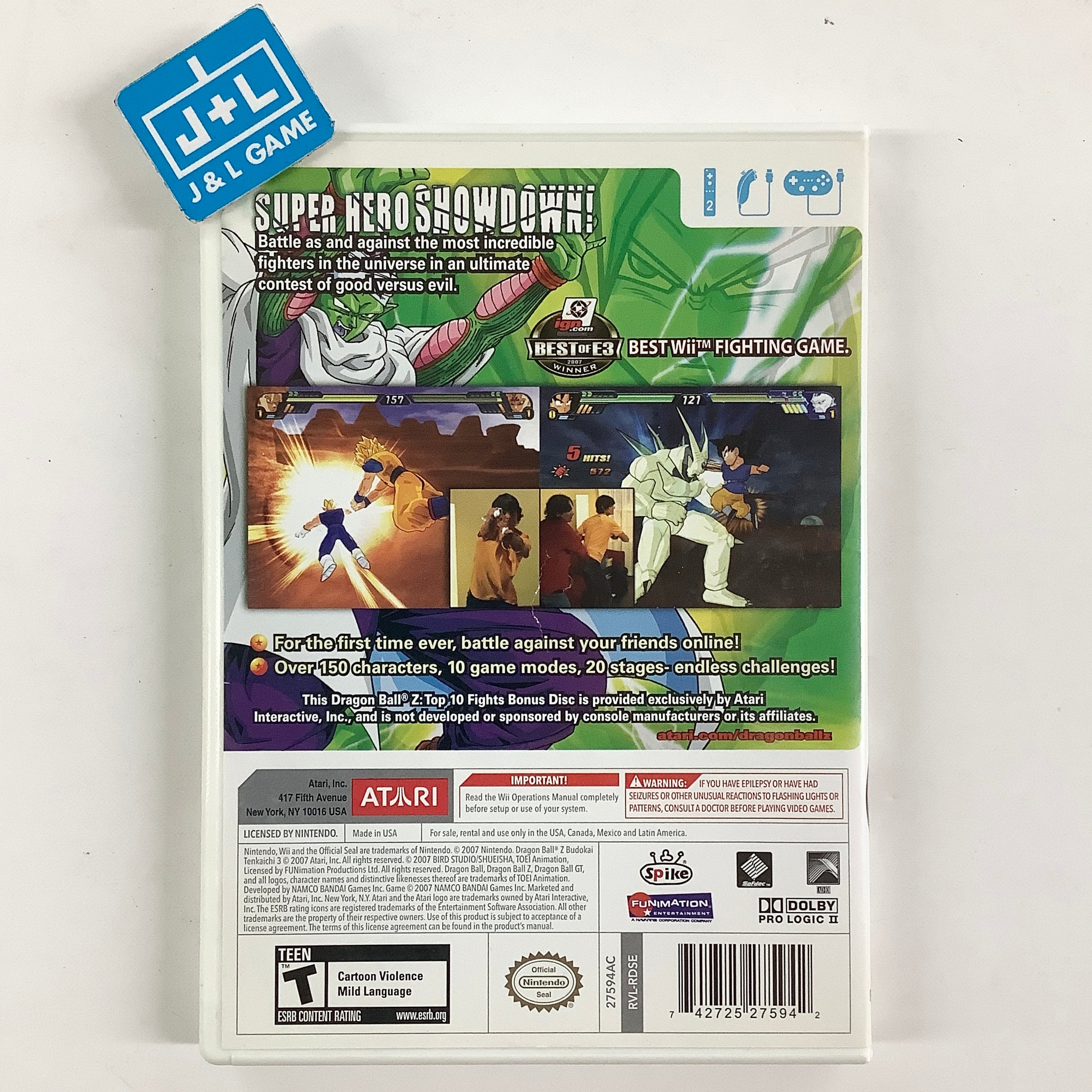Dragon Ball Z: Budokai Tenkaichi 3 (With Bonus Disc) - Nintendo Wii [Pre-Owned] Video Games Atari SA