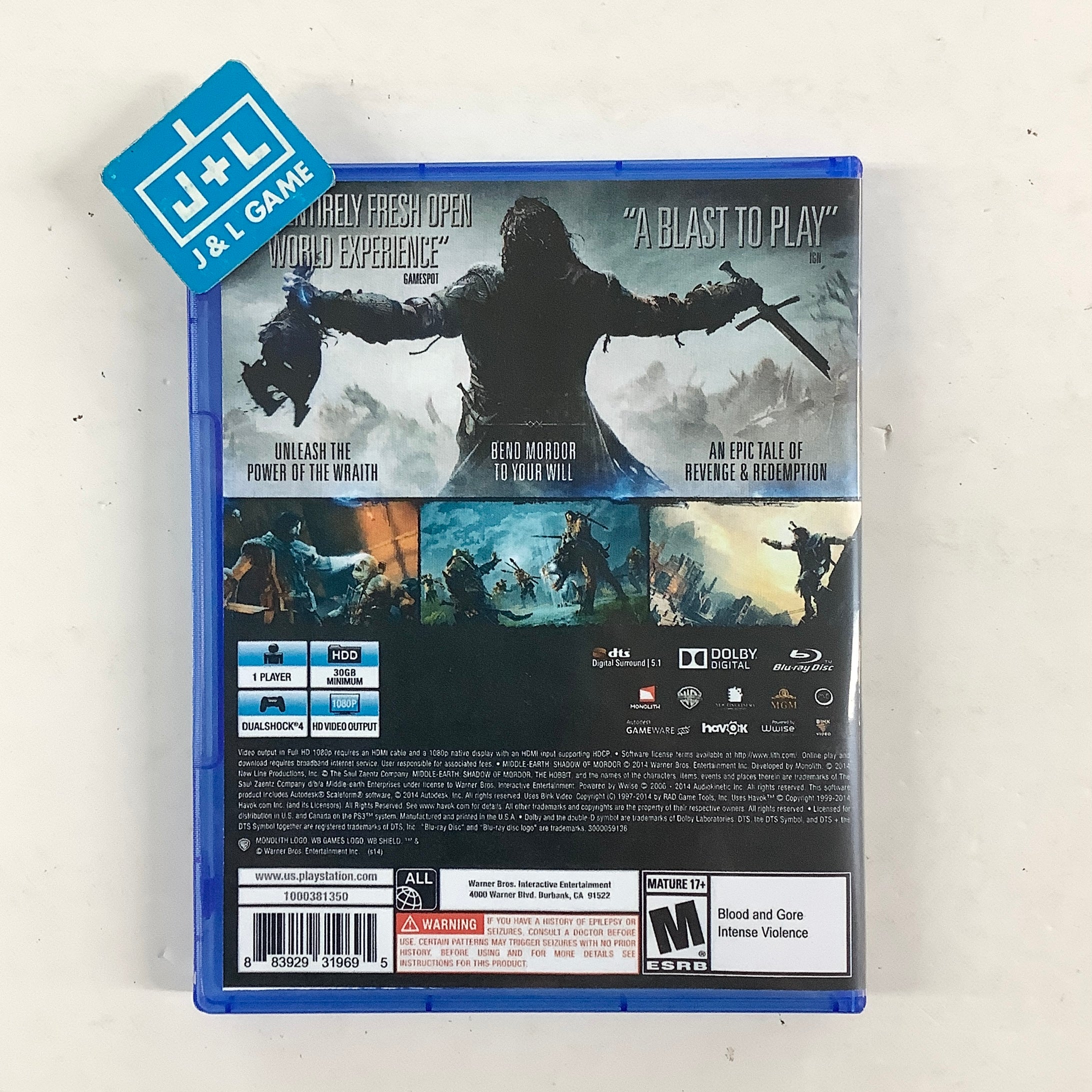 Middle-Earth: Shadow of Mordor - (PS4) PlayStation 4 [Pre-Owned] Video Games WB Games