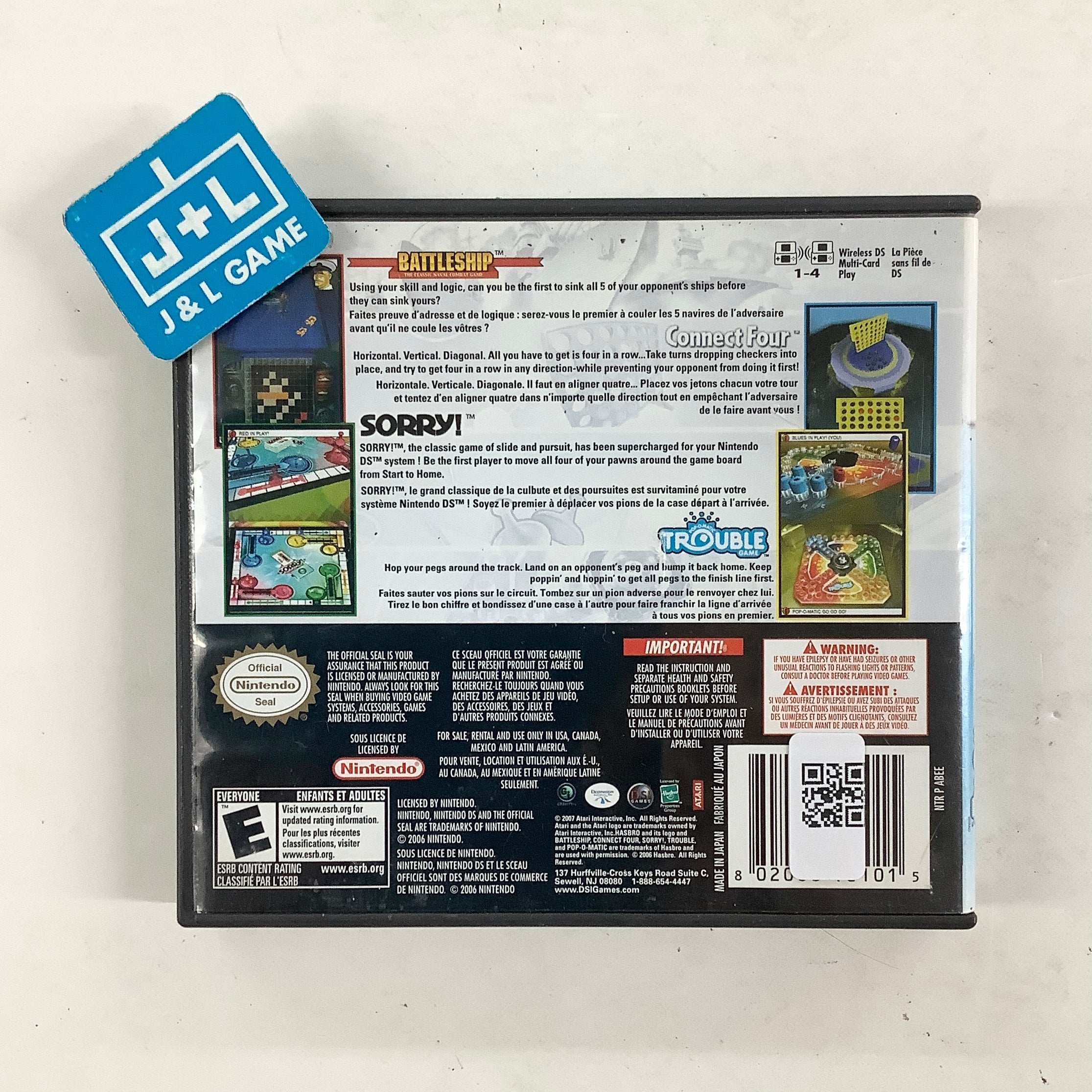 Battleship / Connect Four / Sorry! / Trouble - (NDS) Nintendo DS [Pre-Owned] Video Games DSI Games