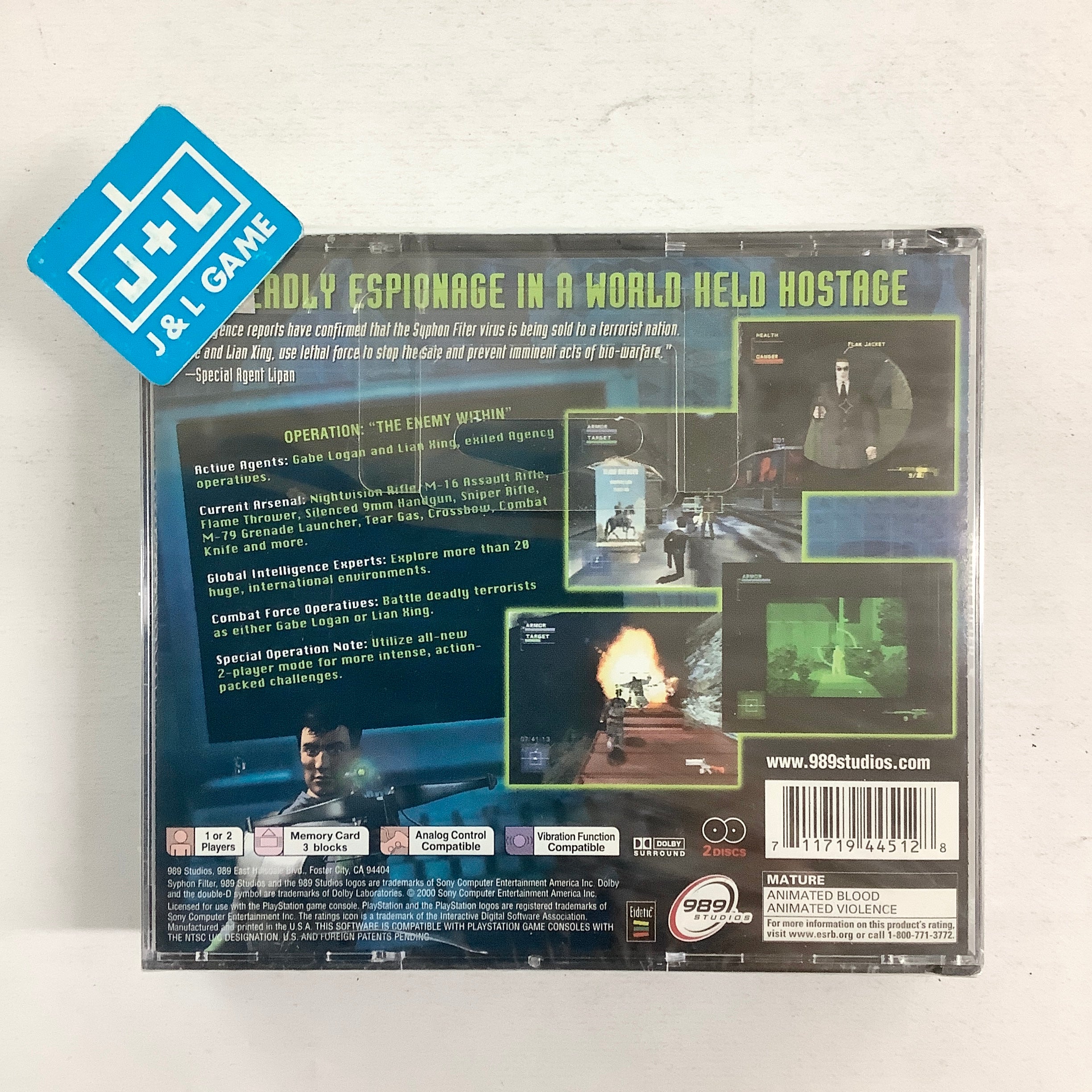 Syphon Filter 2 - (PS1) Playstation 1 Video Games Sony Computer Entertainment