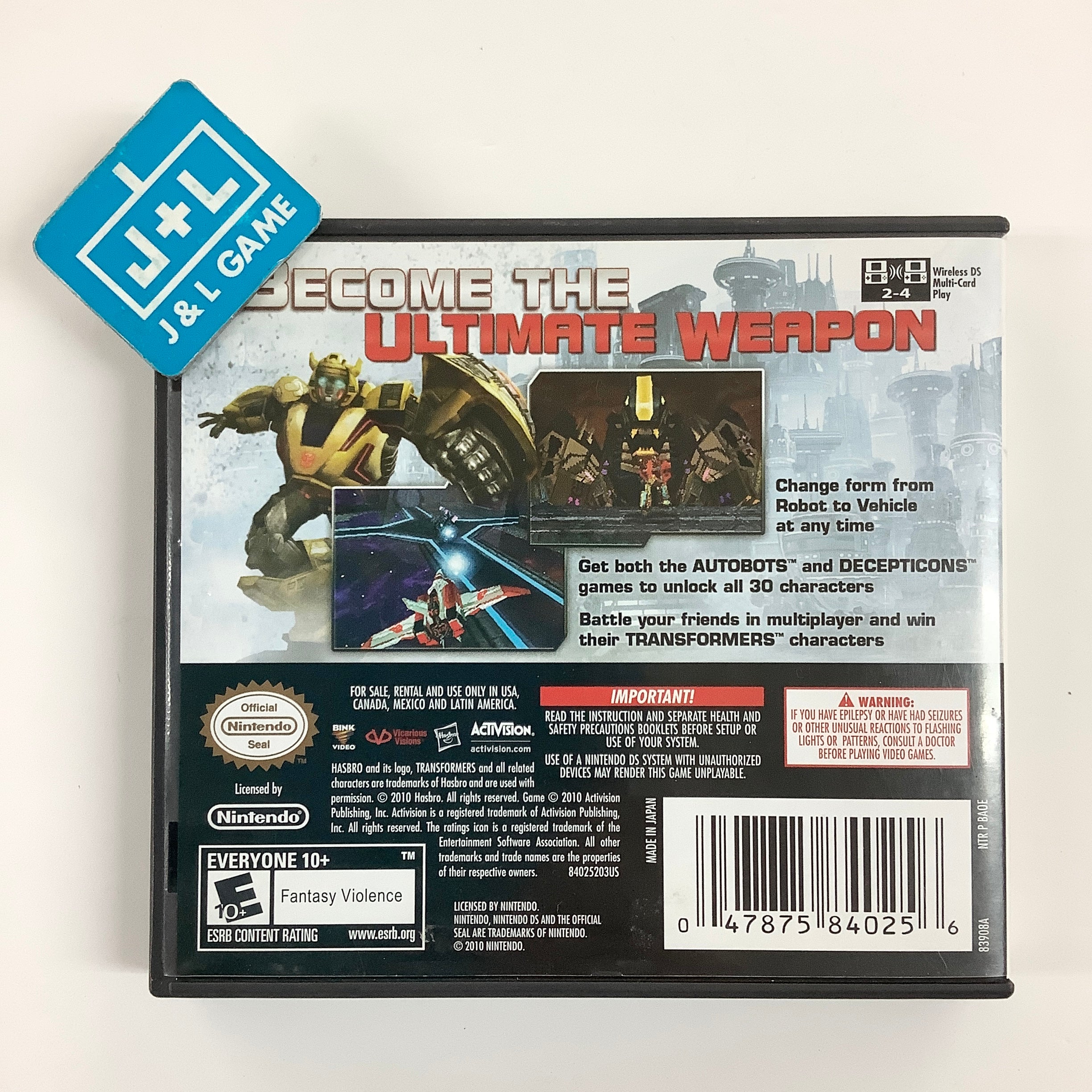 Transformers: War for Cybertron Autobots - (NDS) Nintendo DS [Pre-Owned] Video Games ACTIVISION