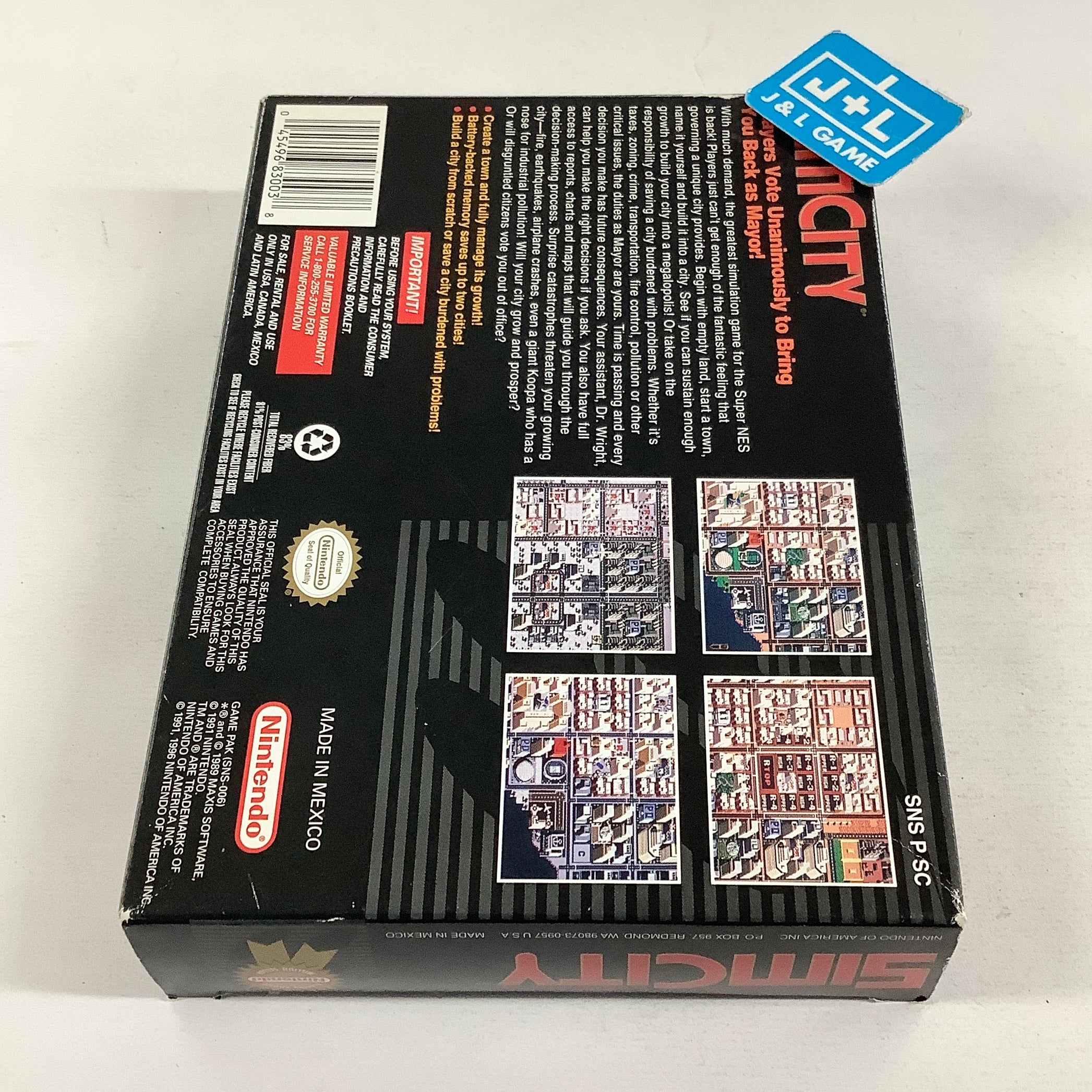 SimCity (Player's Choice) - (SNES) Super Nintendo [Pre-Owned] Video Games Nintendo