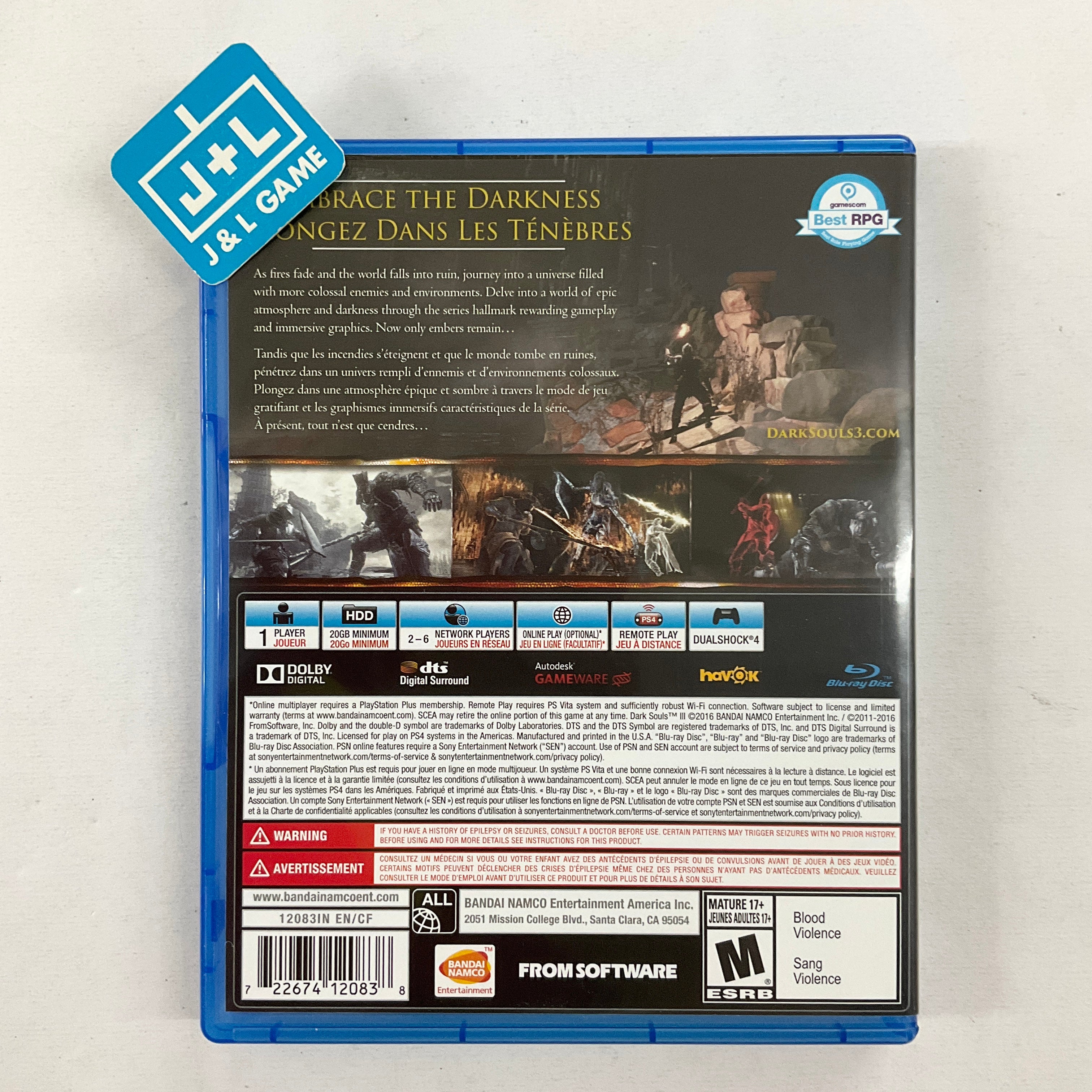 Dark Souls III (Day One Edition) - (PS4) PlayStation 4 [Pre-Owned] Video Games Bandai Namco Games   