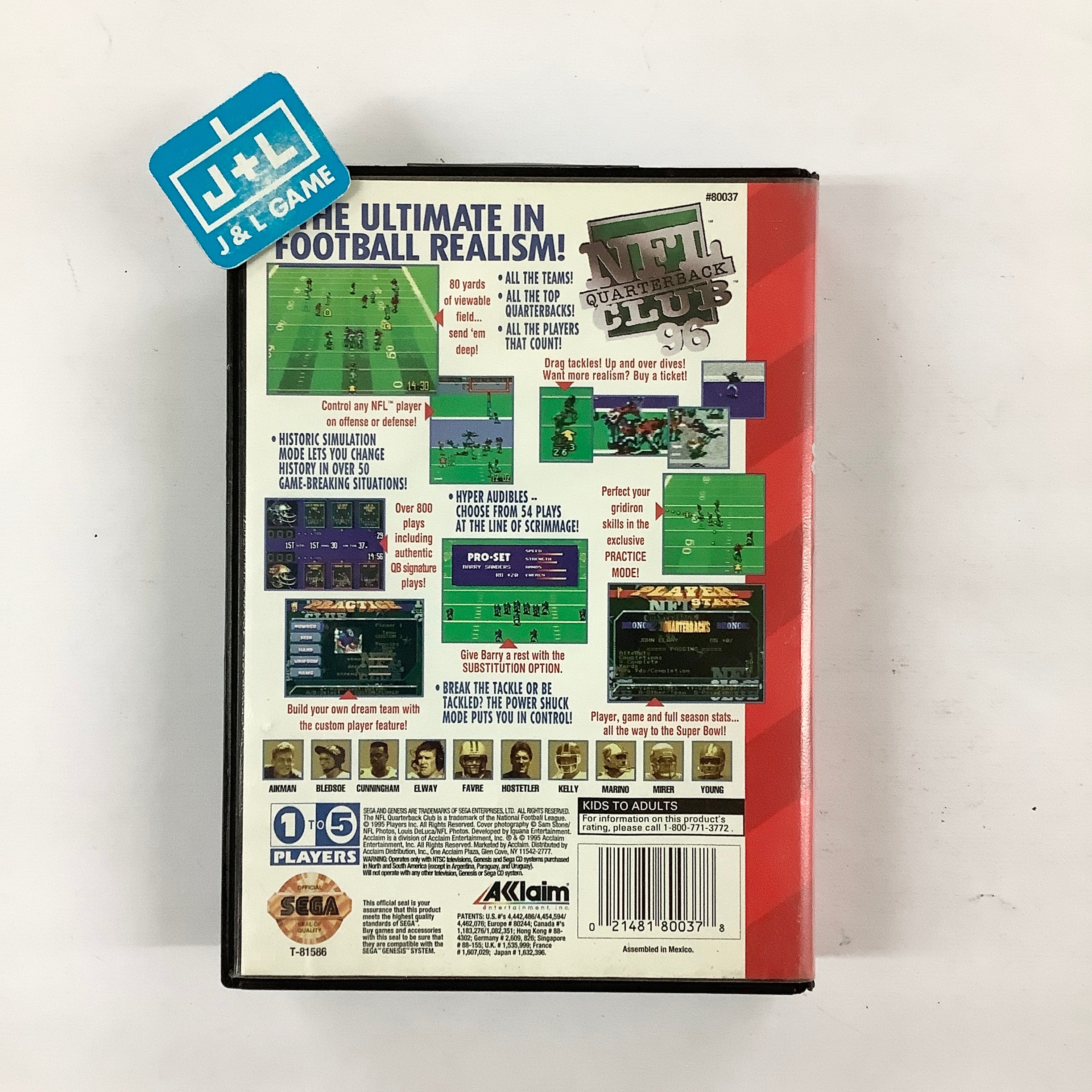 NFL Quarterback Club 96 - (SG) SEGA Genesis [Pre-Owned] Video Games Acclaim   