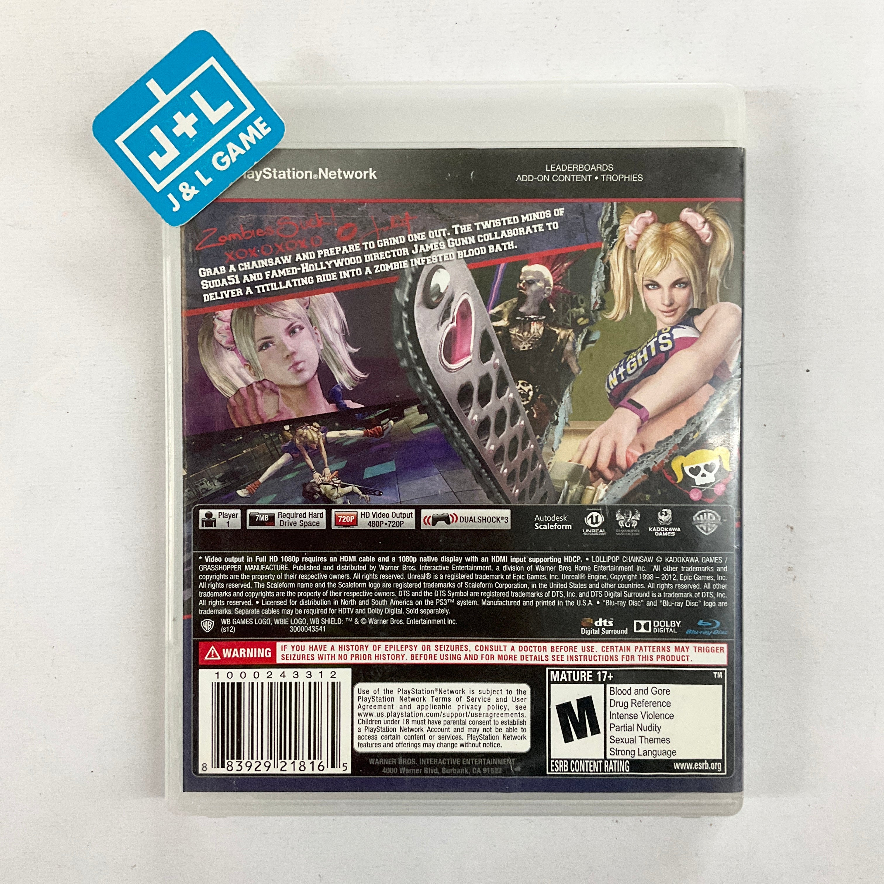 Lollipop Chainsaw - (PS3) PlayStation 3 [Pre-Owned] Video Games Warner Bros. Interactive Entertainment   