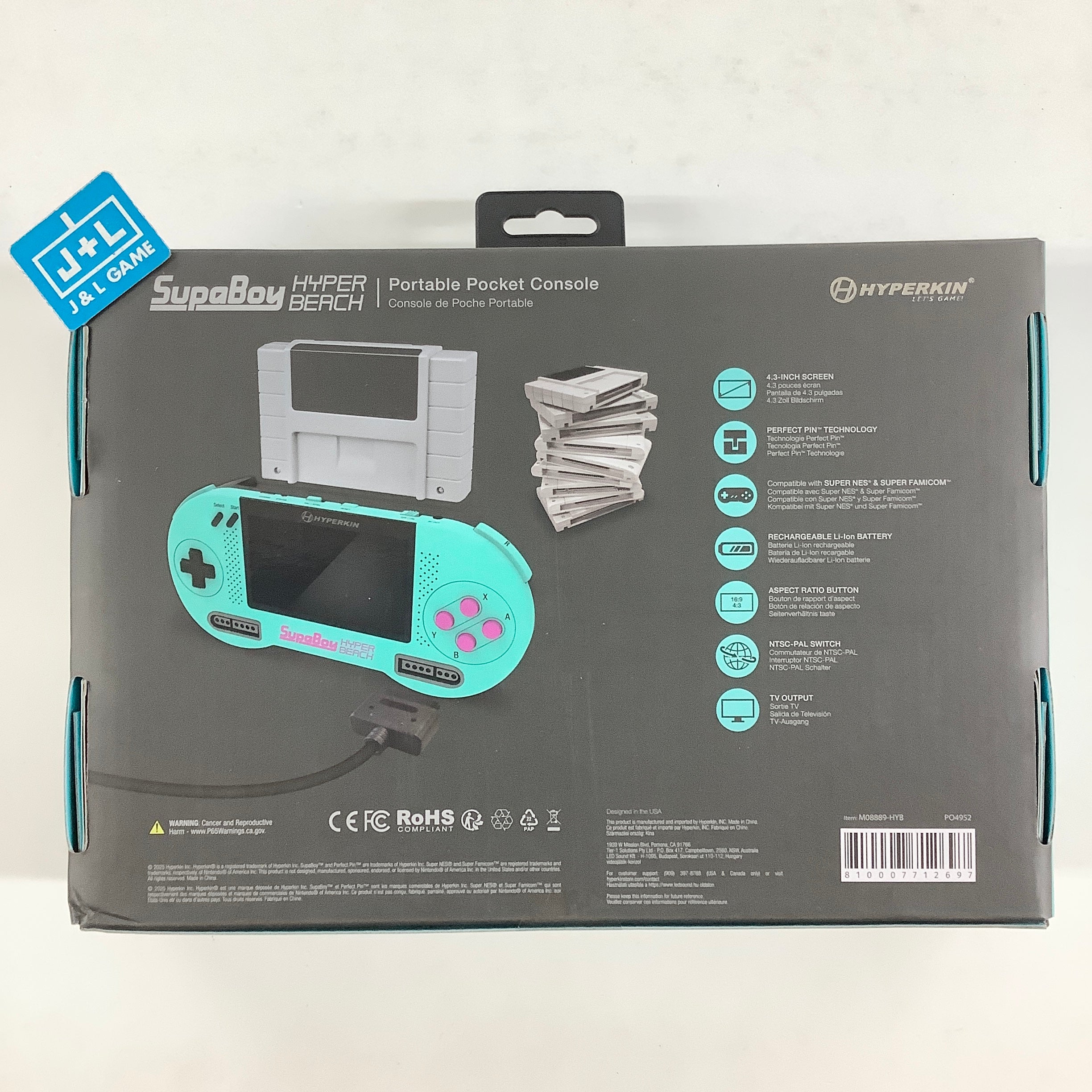 Hyperkin SupaBoy Portable Pocket Console (Hyper Beach) - (SNES