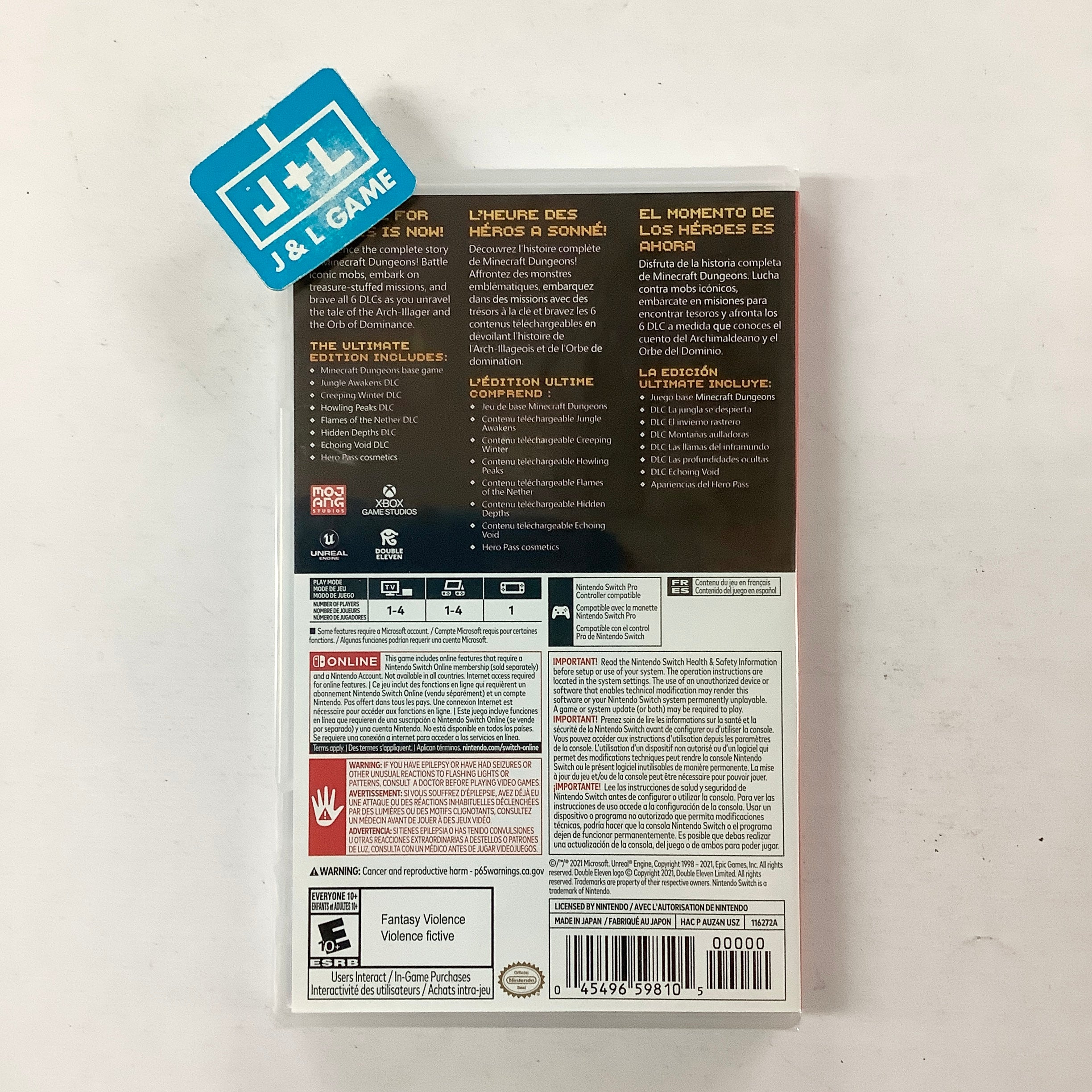 Minecraft Dungeons Ultimate Edition - (NSW) Nintendo Switch Video Games Mojang AB   