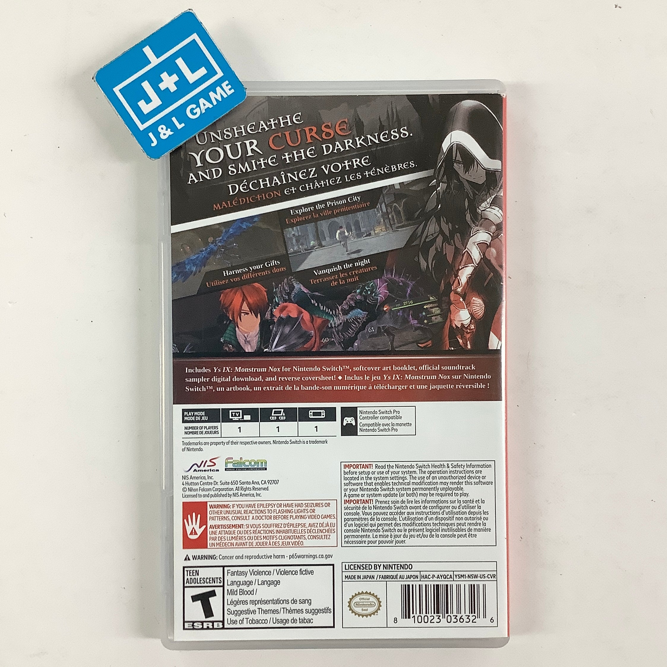 Ys IX: Monstrom Nox (Pact Edition) - (NSW) Nintendo Switch [Pre-Owned] Video Games NIS America