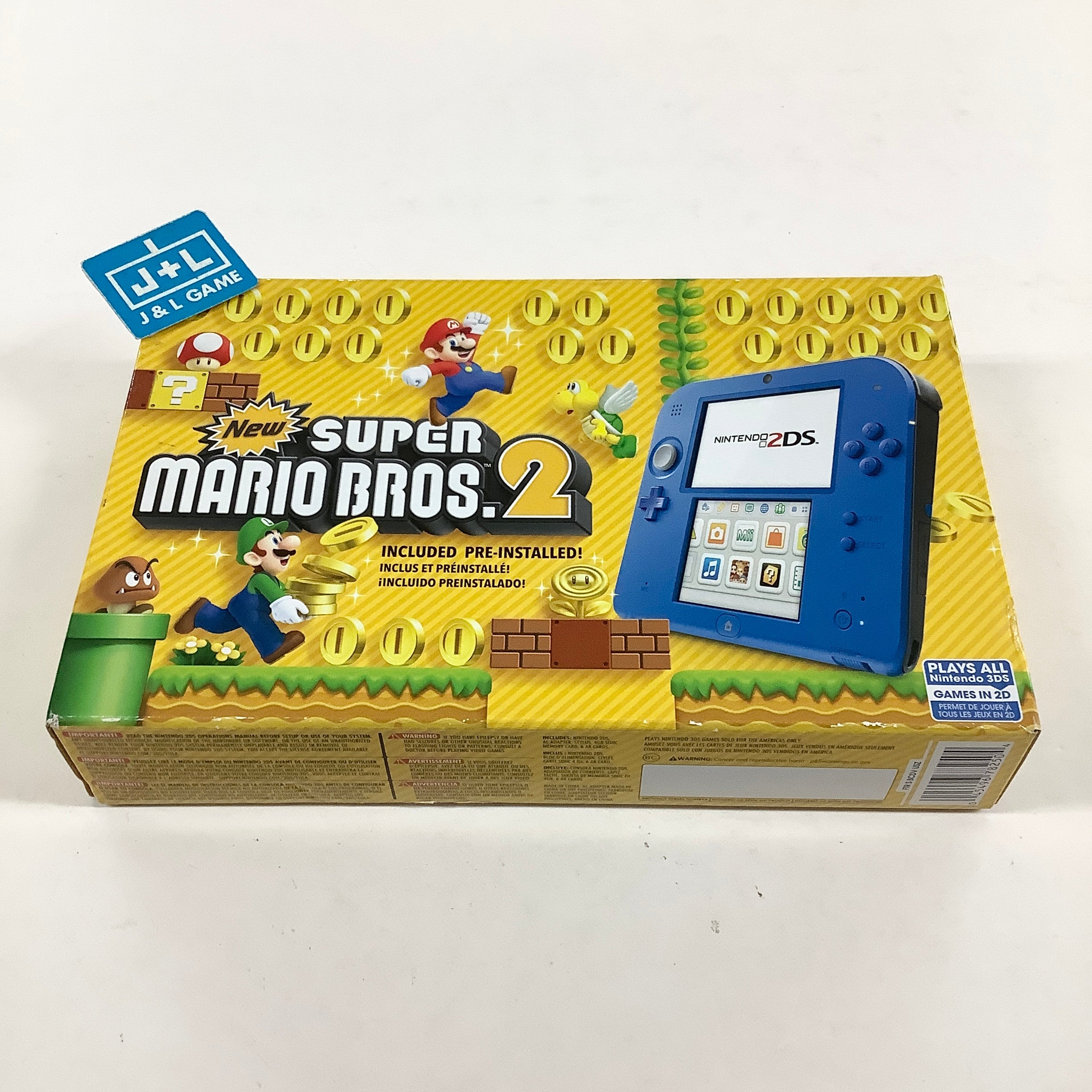 Nintendo 2DS Console - (Electric Blue) 2 with New Super Mario Bros. 2 (Game Pre-Installed) - Nintendo 3DS Consoles Nintendo