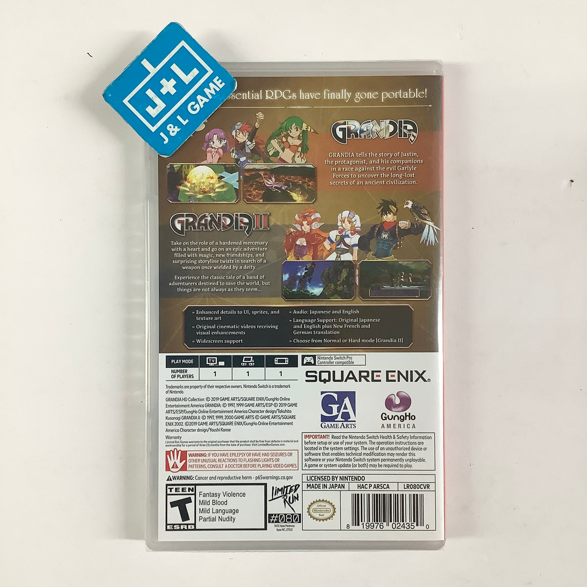Grandia HD Collection (Limited Run #080) - (NSW) Nintendo Switch Video Games LIMITED RUN GAMES