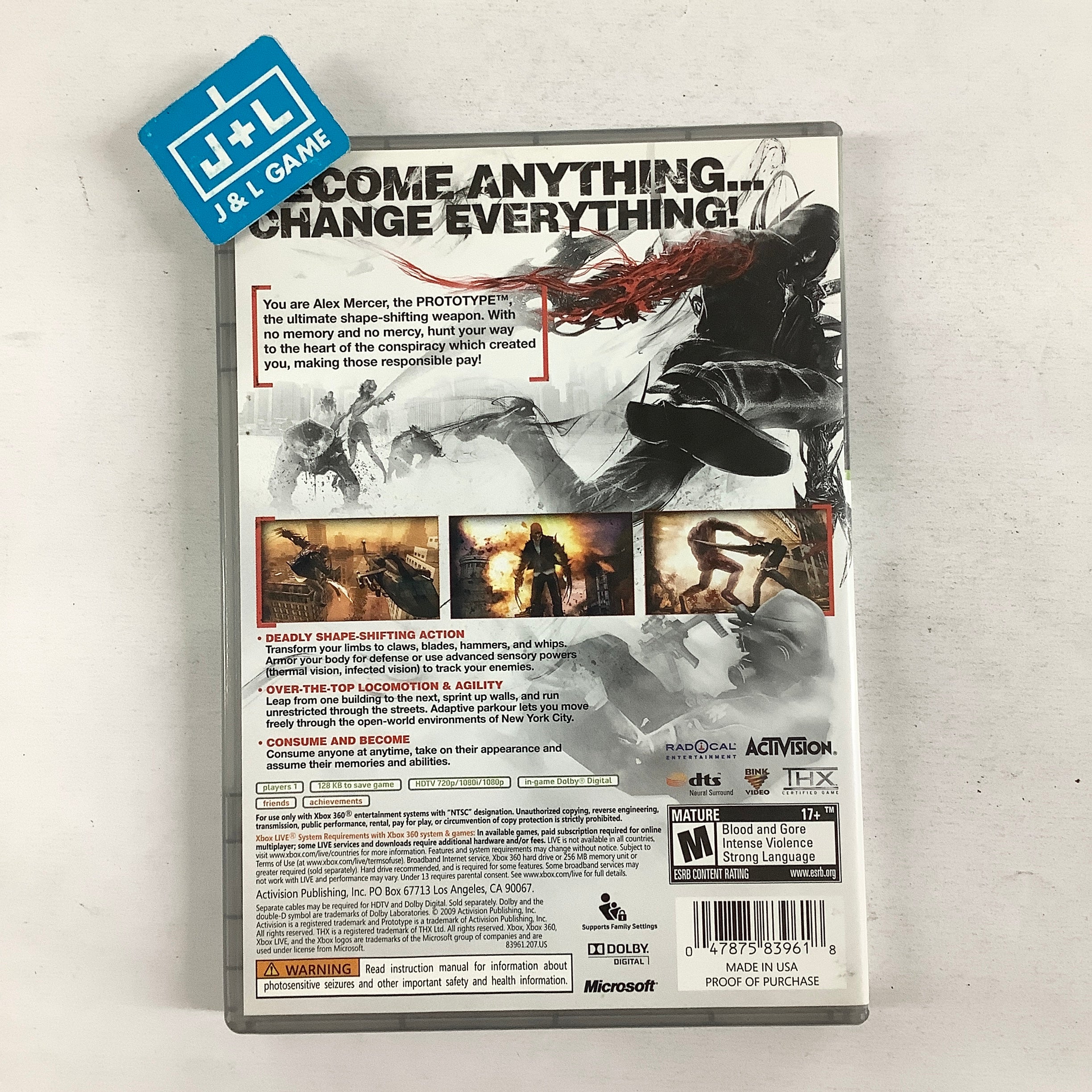 Prototype (Platinum Hits) - Xbox 360 [Pre-Owned] Video Games Activision