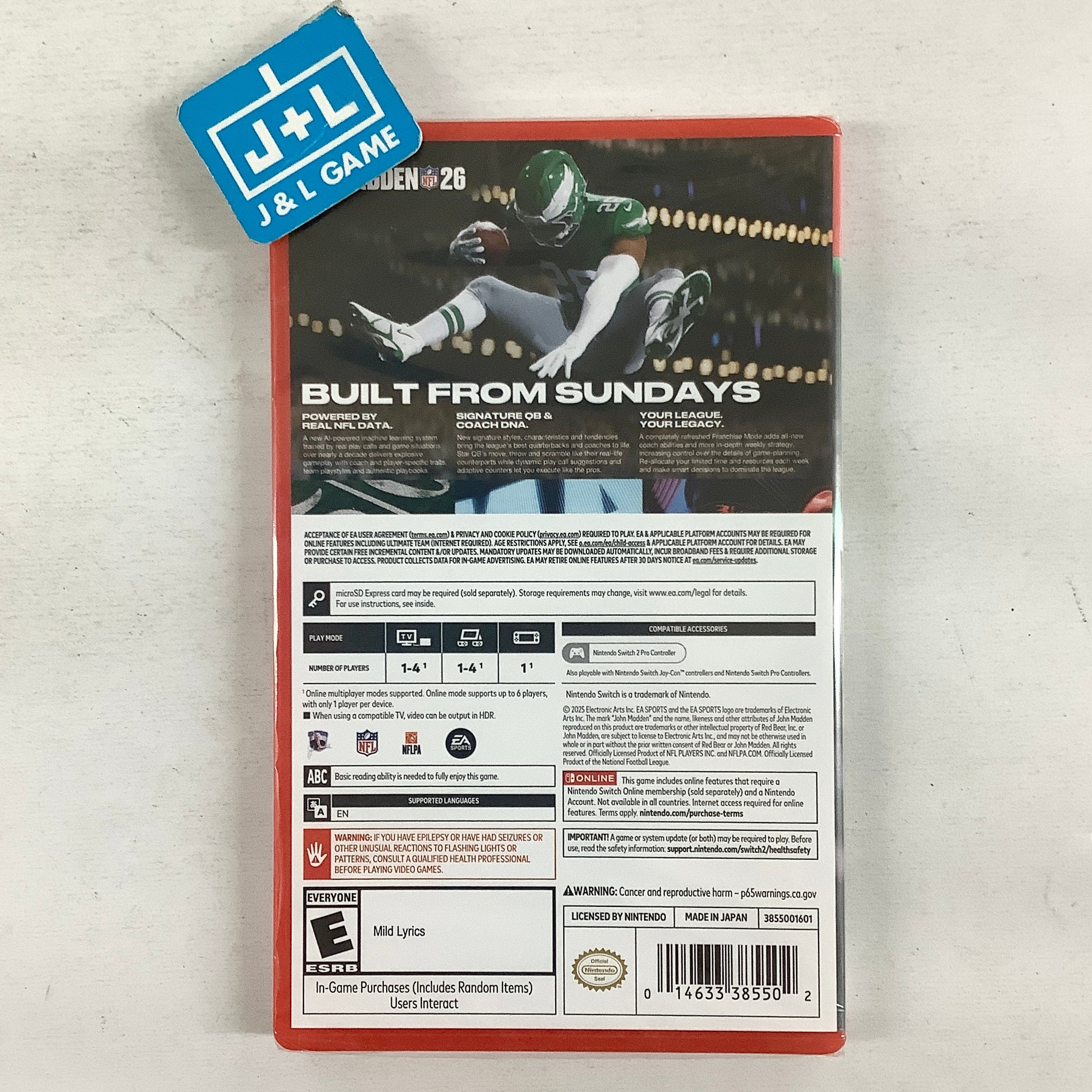 Madden NFL 26 (NS2) Nintendo Switch J&L Game - Main Image