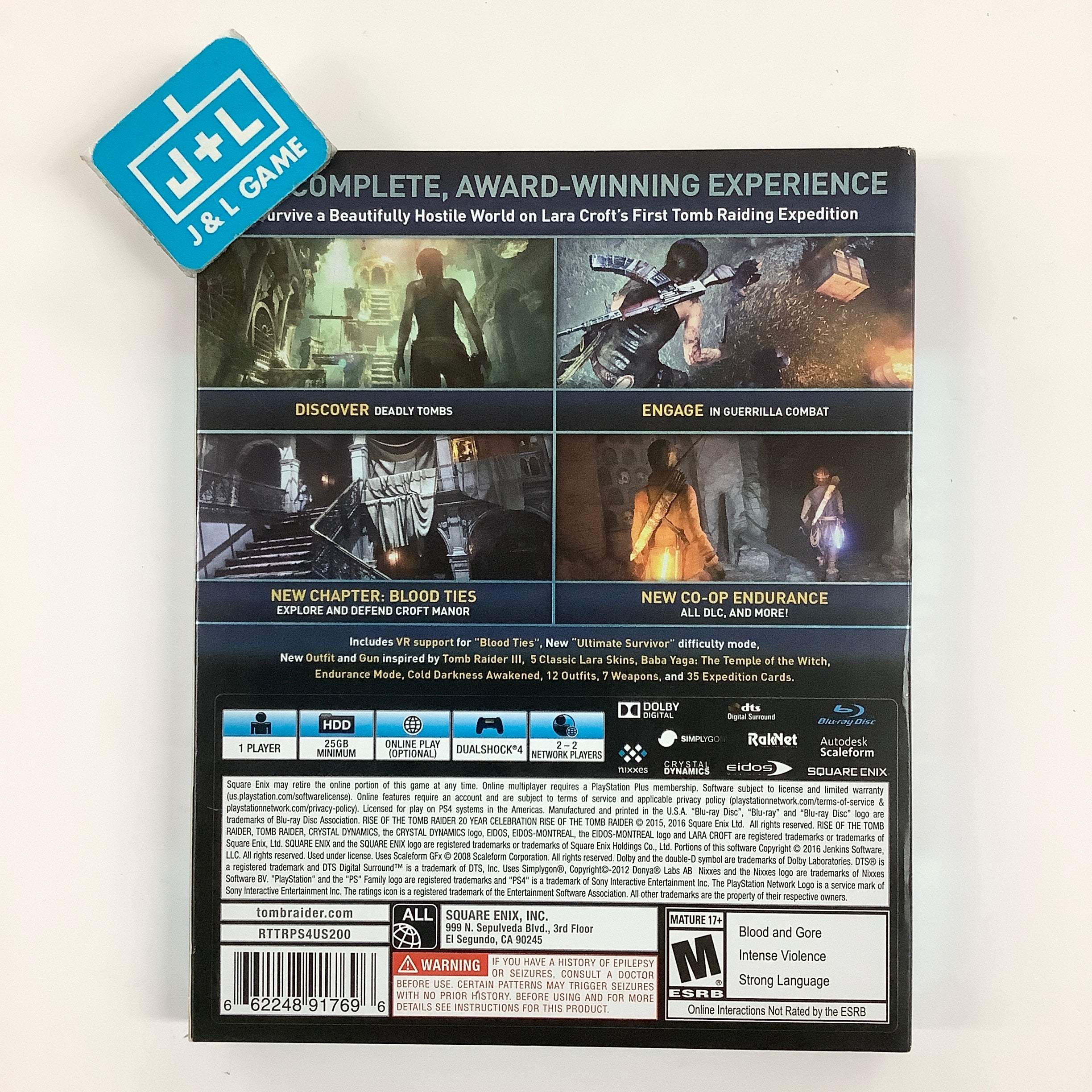 Rise Of Tomb Raider - 20 Year Celebration Edition - (PS4) PlayStation 4 [Pre-Owned] Video Games Square Enix