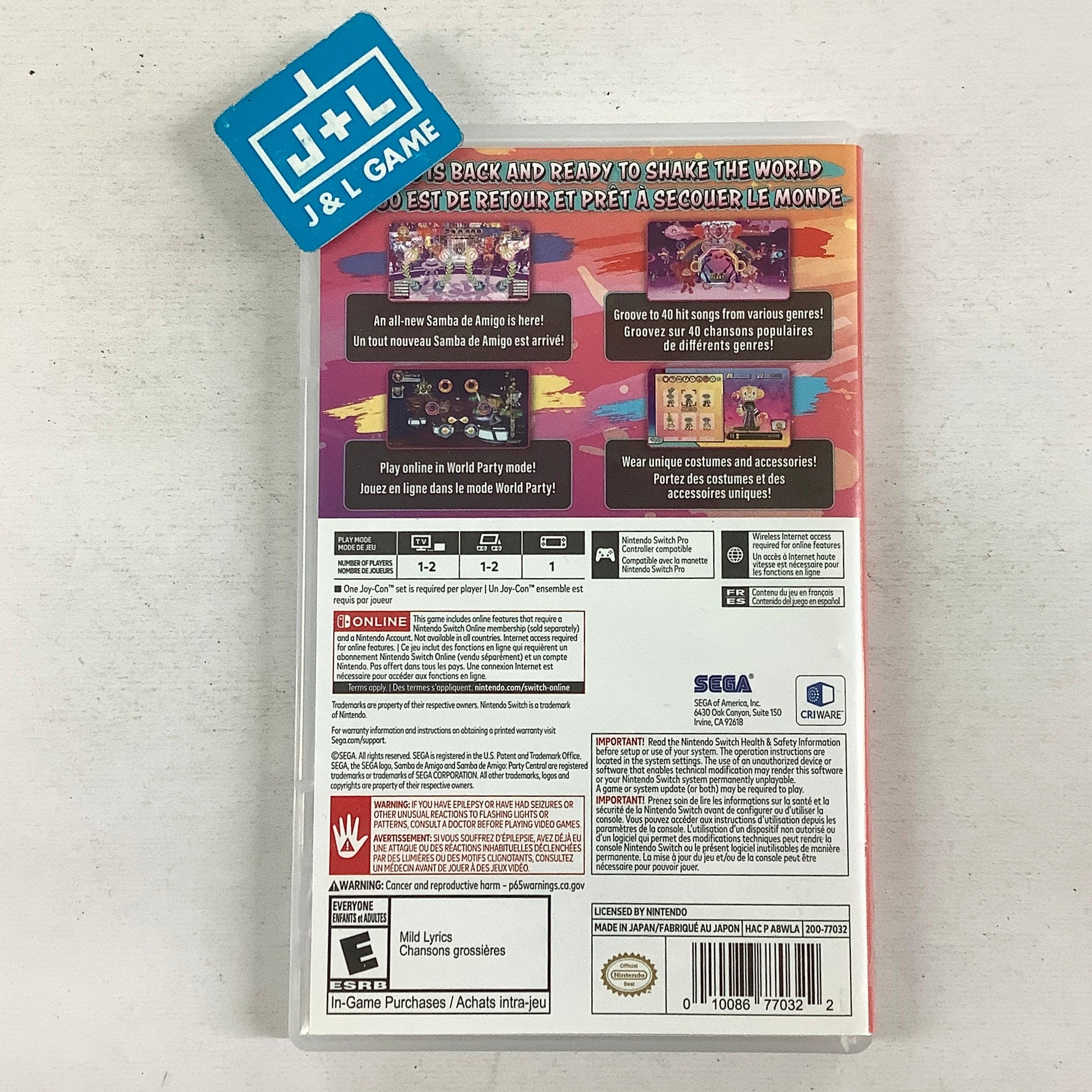 Samba de Amigo: Party Central - (NSW) Nintendo Switch [Pre-Owned] Video Games SEGA