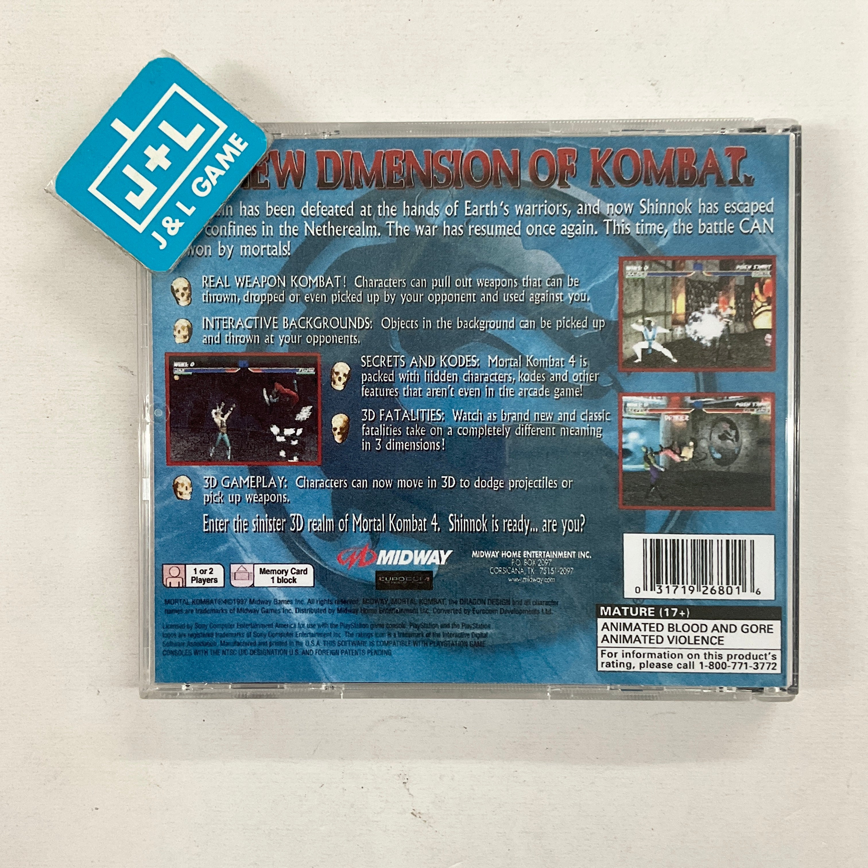 Mortal Kombat 4 Black Label Ps1 Psx Play 1 Psone | Cuotas sin interés Mortal Kombat 4 Black Label Ps1 Psx Play 1 Psone | Cuotas sin interés