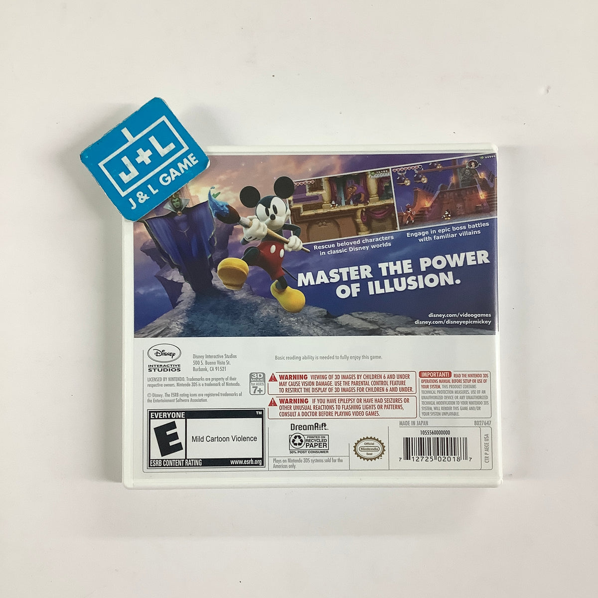 Disney Epic Mickey: The Power of Illusion - Nintendo 3DS [Pre-Owned] Video Games Disney Interactive Studios
