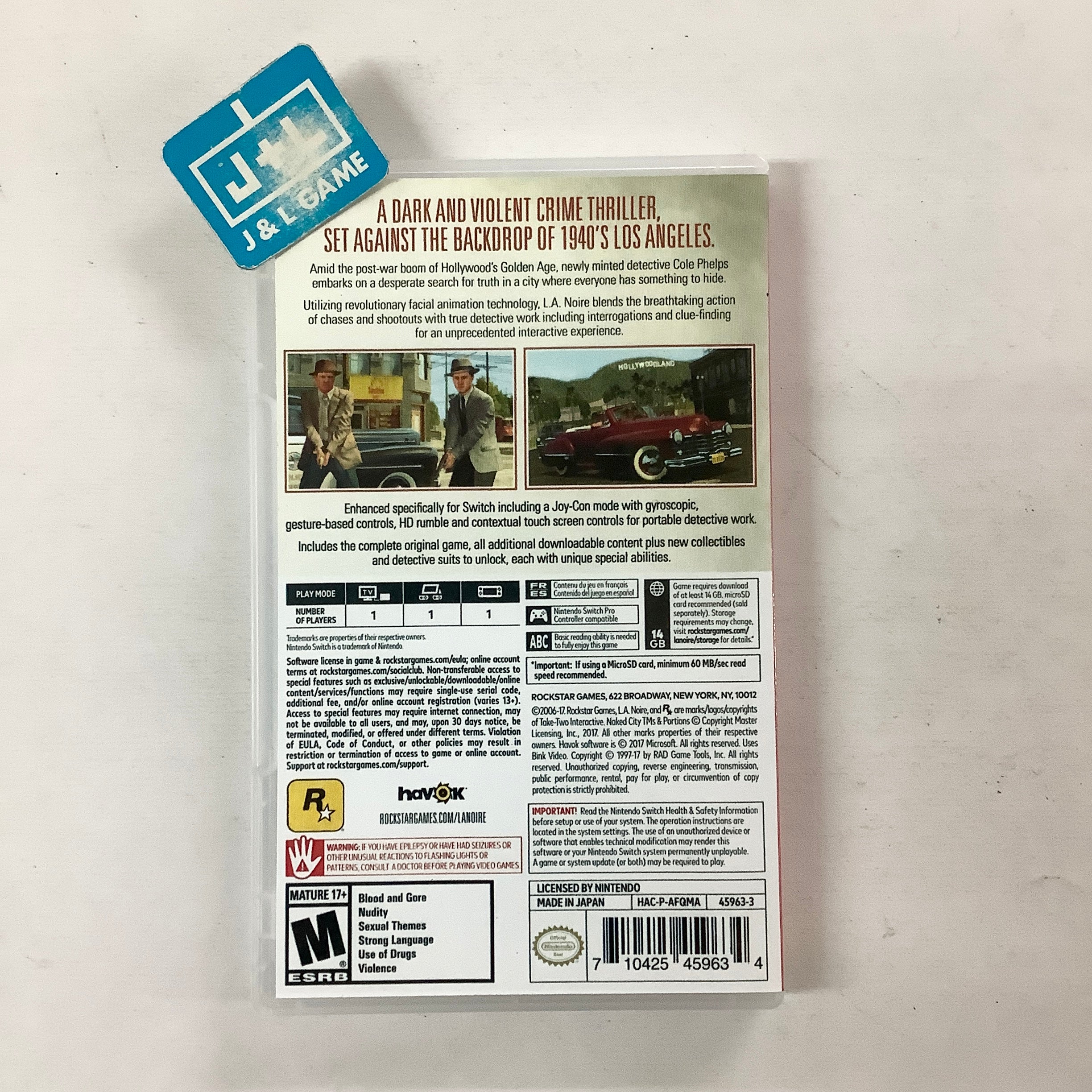 L.A. Noire - (NSW) Nintendo Switch [Pre-Owned] Video Games Rockstar Games   