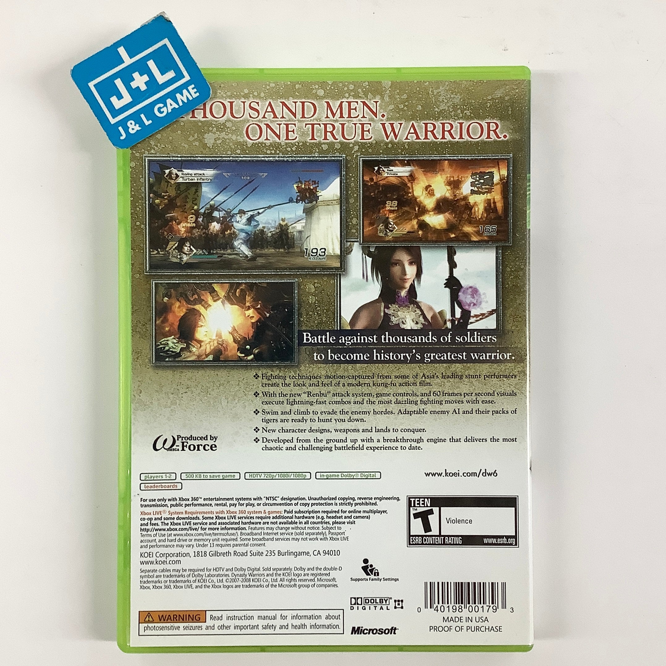 Dynasty Warriors 6 - Xbox 360 [Pre-Owned] Video Games KOEI Corp