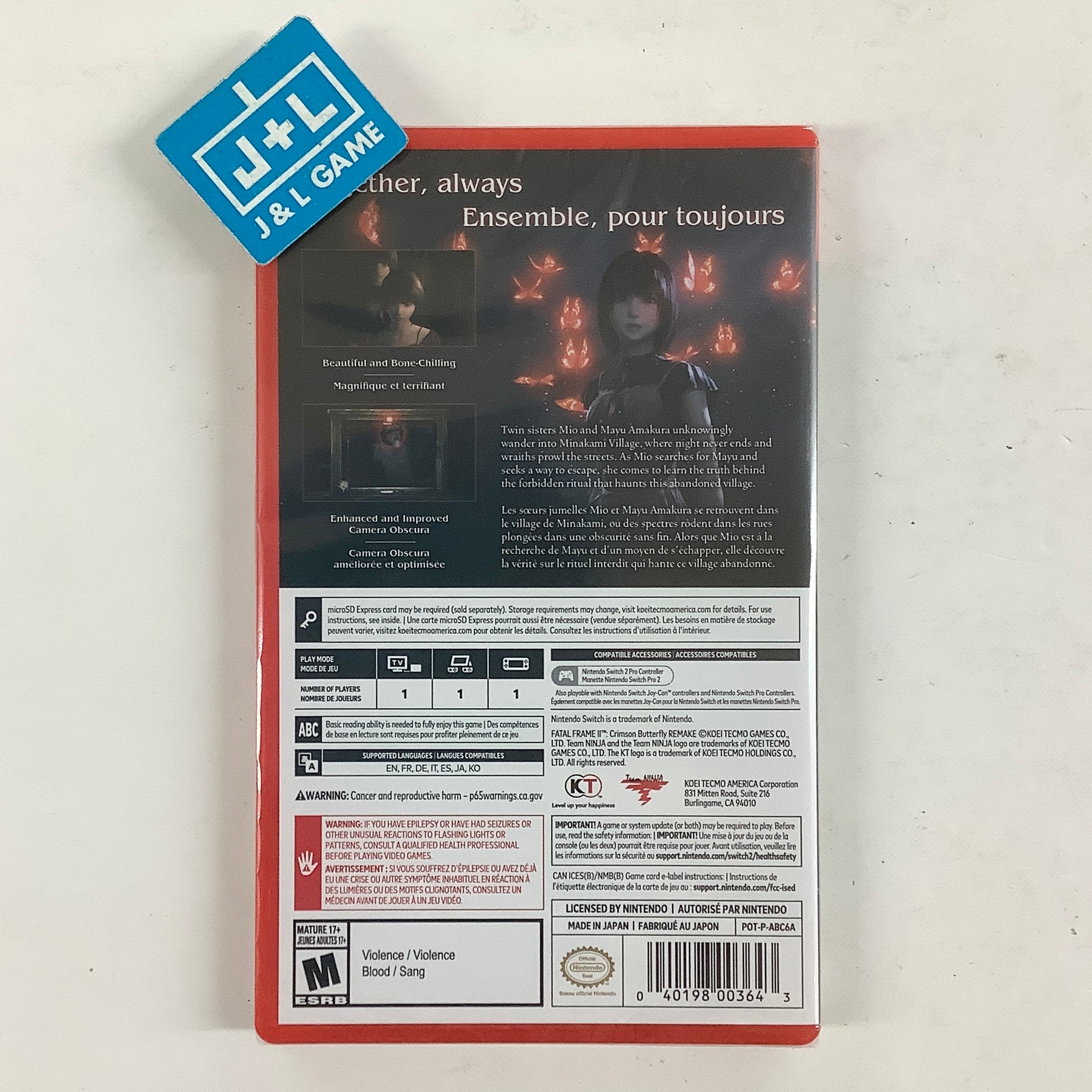 Fatal Frame II: Crimson Butterfly REMAKE - (NS2) Nintendo Switch 2 Video Games Koei Tecmo Games