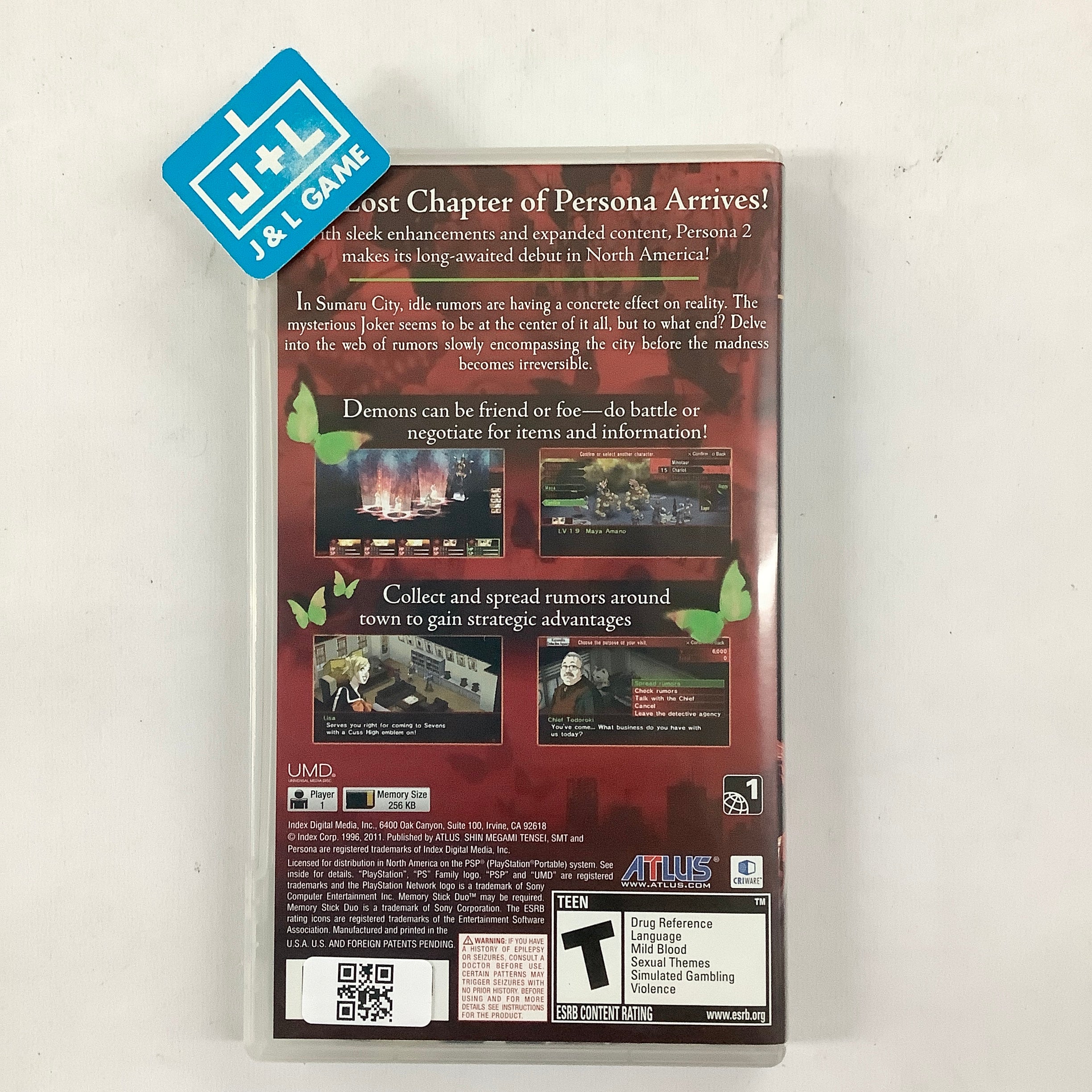 Shin Megami Tensei: Persona 2 Innocent Sin - Sony PSP [Pre-Owned] Video Games Atlus