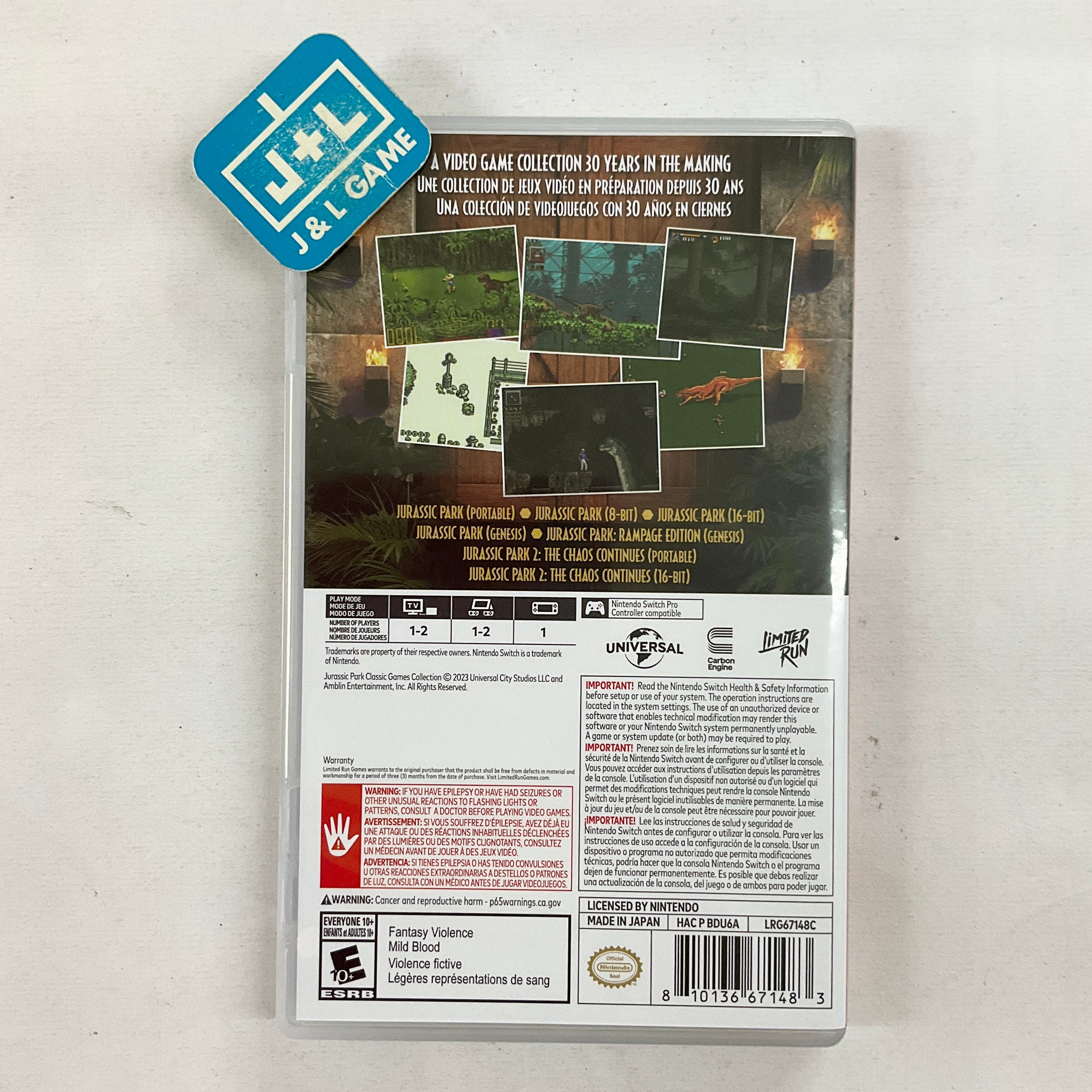 Jurassic Park Classic Games Collection - (NSW) Nintendo Switch [Pre-Owned] Video Games Limited Run   