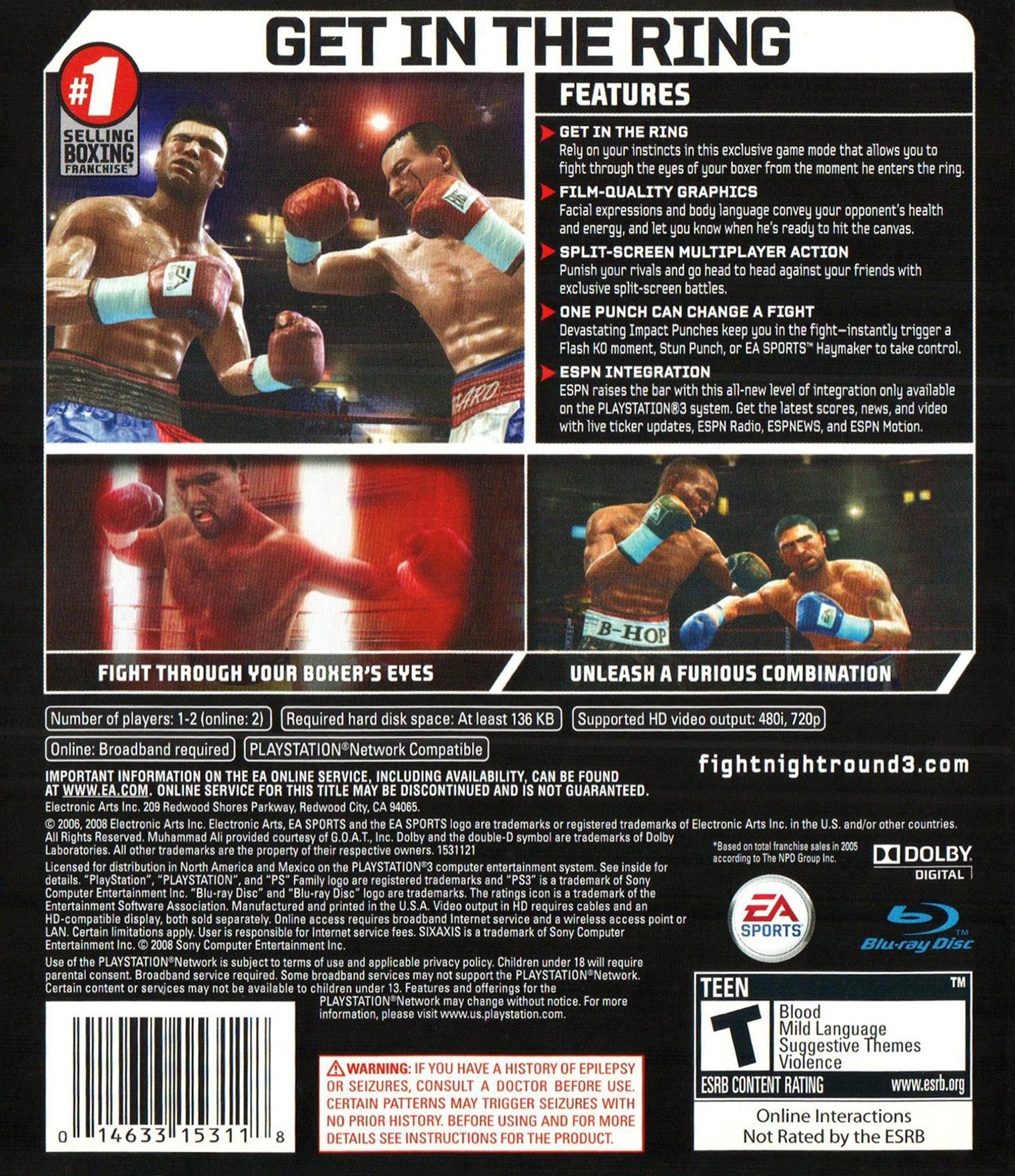 Fight Night Round 3 (Greatest Hits) - (PS3) PlayStation 3 [Pre-Owned] Video Games EA Sports   