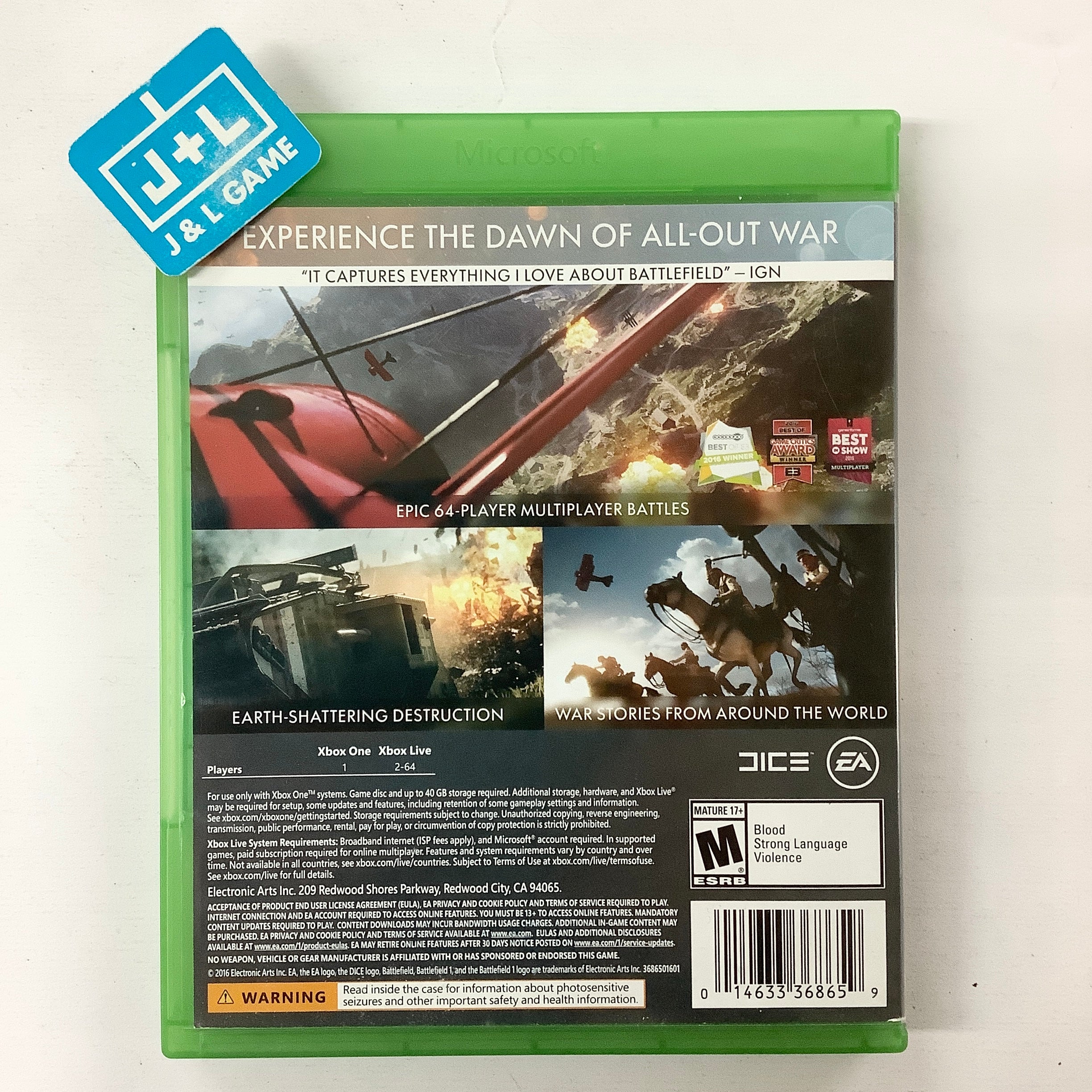 Battlefield 1 - (XB1) Xbox One [Pre-Owned] Video Games EA Games   