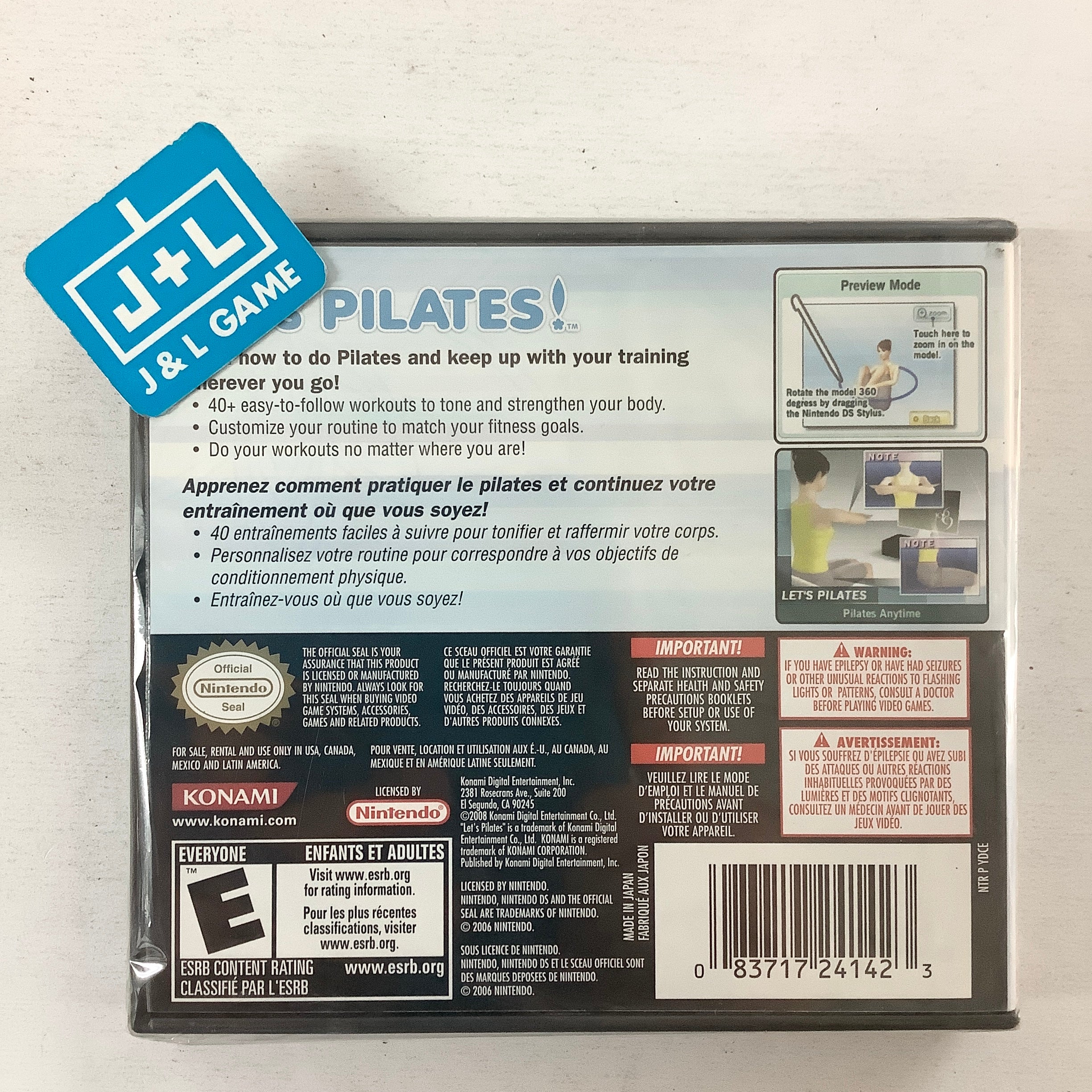 Let's Pilates - (NDS) Nintendo DS Video Games Konami   