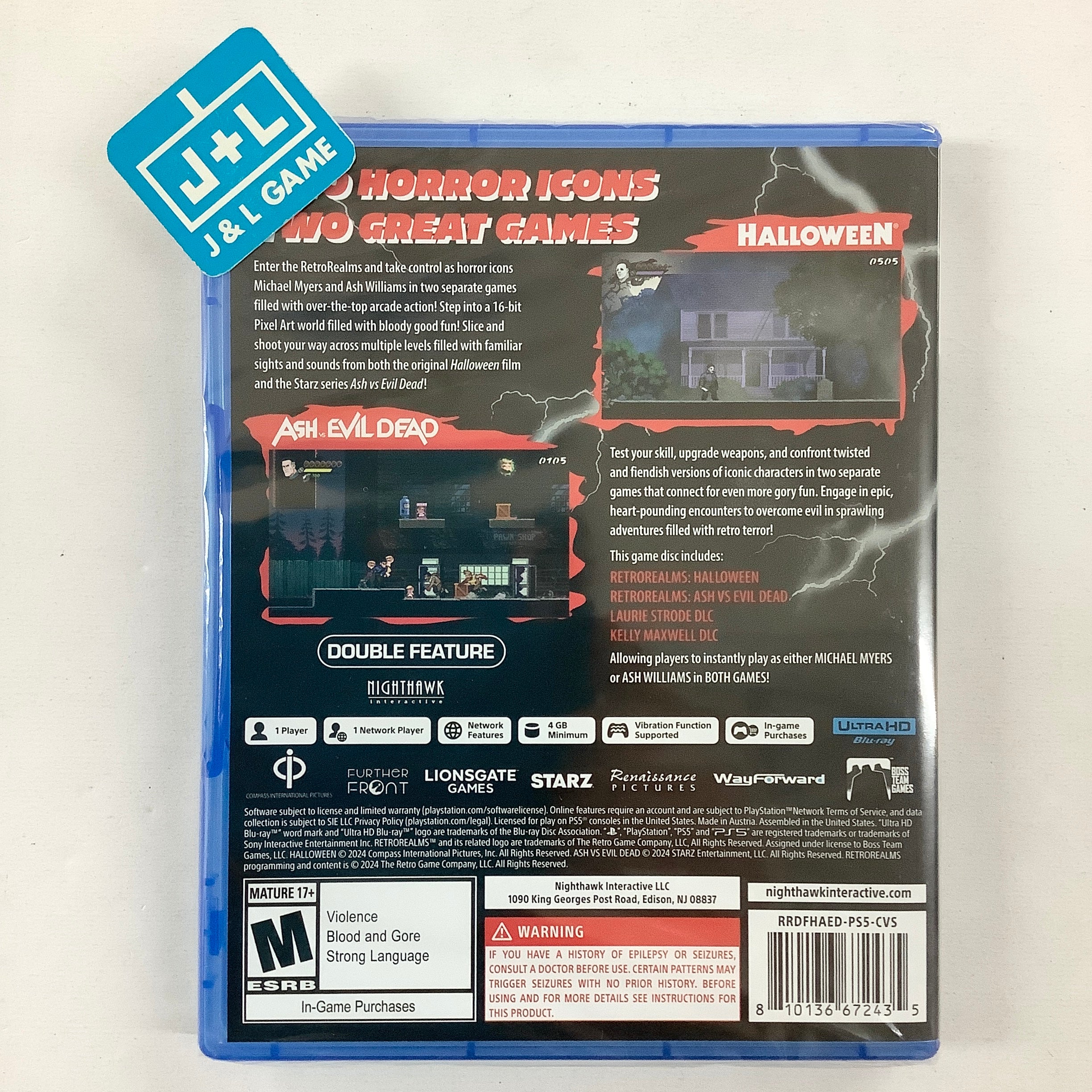 Halloween and Ash vs Evil Dead RetroRealms Double Feature - (PS5) PlayStation 5 Video Games Nighthawk Interactive   
