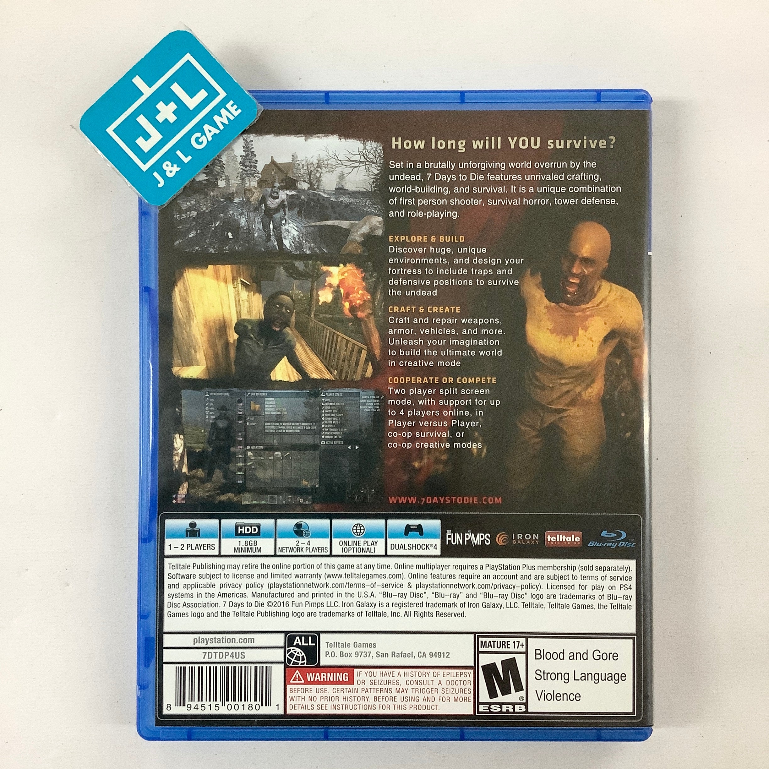 7 Days to Die - (PS4) PlayStation 4 [Pre-Owned] Video Games Telltale Publishing   